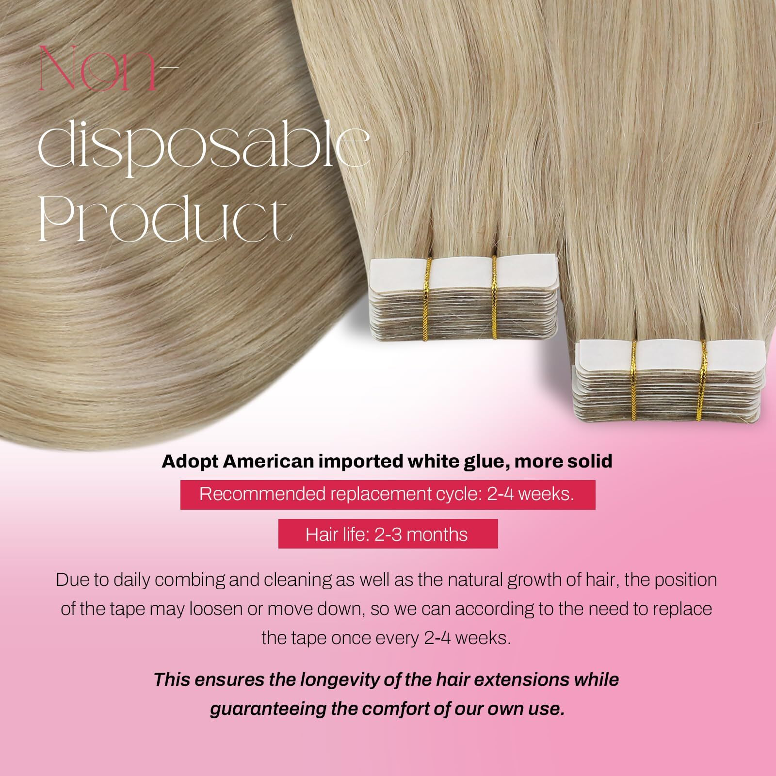 Moresoo Tape In Extensions Blonde Highlighted Hair Extensions Tape In Human Hair Ash Blonde Mix With Bleach Blonde Tape In Hair Extensions Real Human Hair 24 Inch P18/613 20Pcs 50G