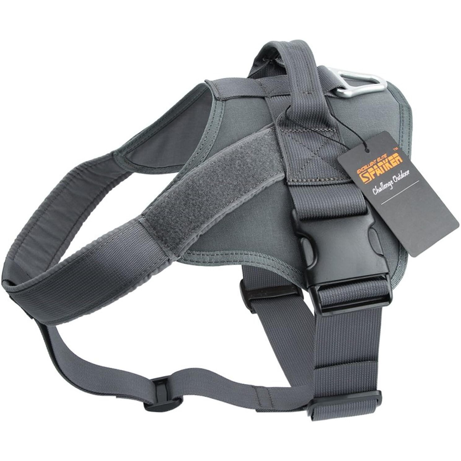 Excellent Elite Spanker Tactical Dog Harness Military Patrol Harness No-Pull Service Dog Vest Military Dog Vest Adjustable Training Working Dog Vest With Handle For Medium Large Dogs(Grey-Xs)