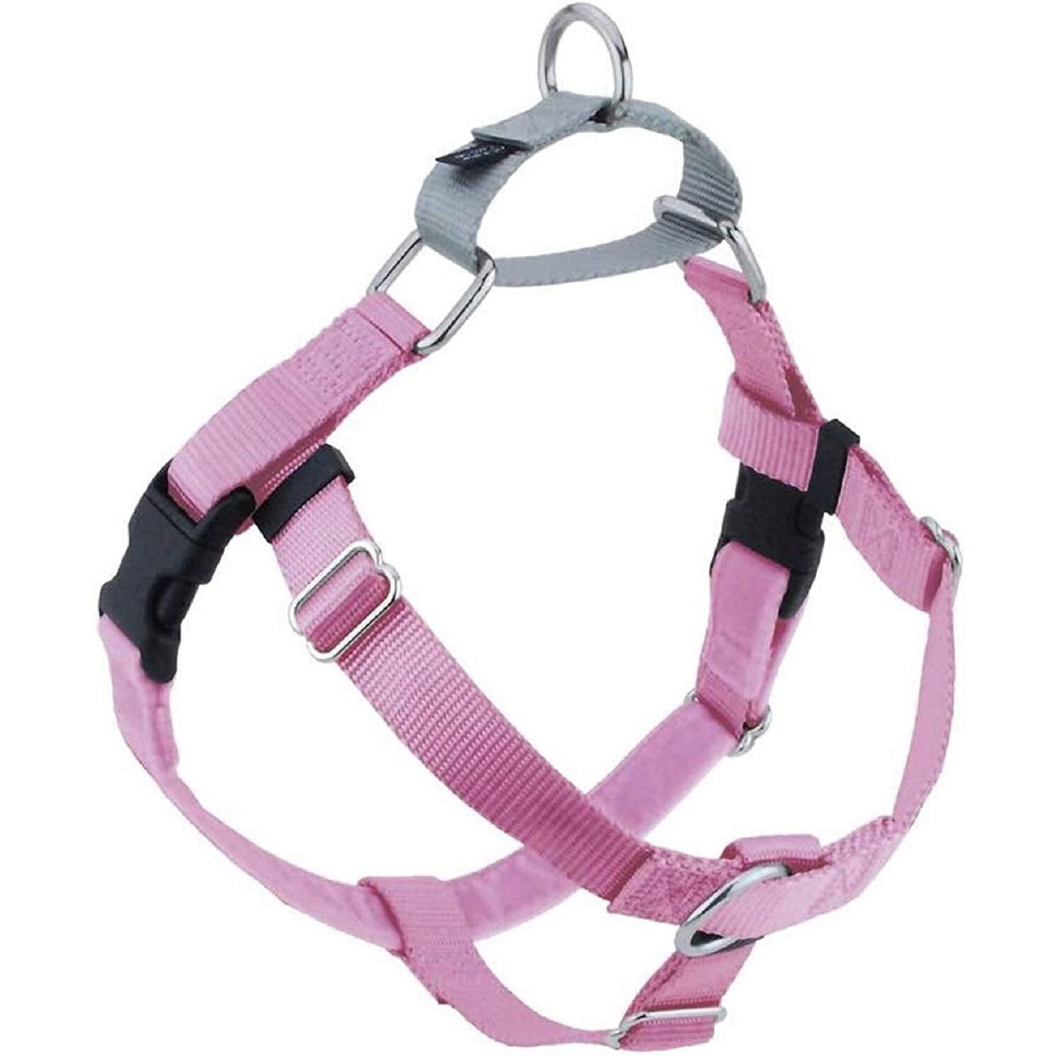 2 Hounds Design Freedom No Pull Dog Harness | Adjustable Gentle Comfortable Control For Easy Dog Walking | For Small Medium And Large Dogs | Made In Usa | Leash Not Included | 1" Md Rose
