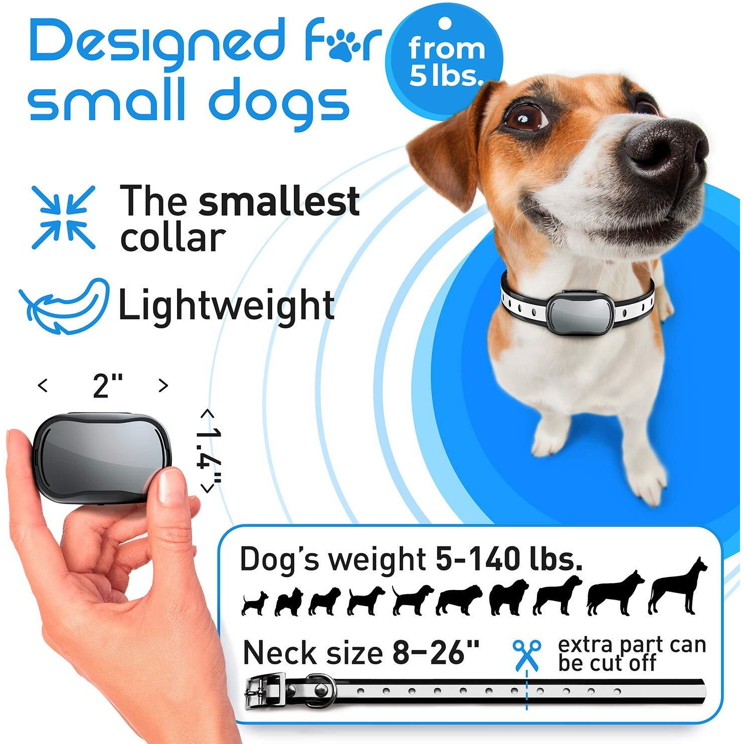 Extra Small Size Dog And Puppy Training Collar With Remote For Small Dogs 5-15Lbs And Puppies With Shock - Waterproof And 1000 Ft Range