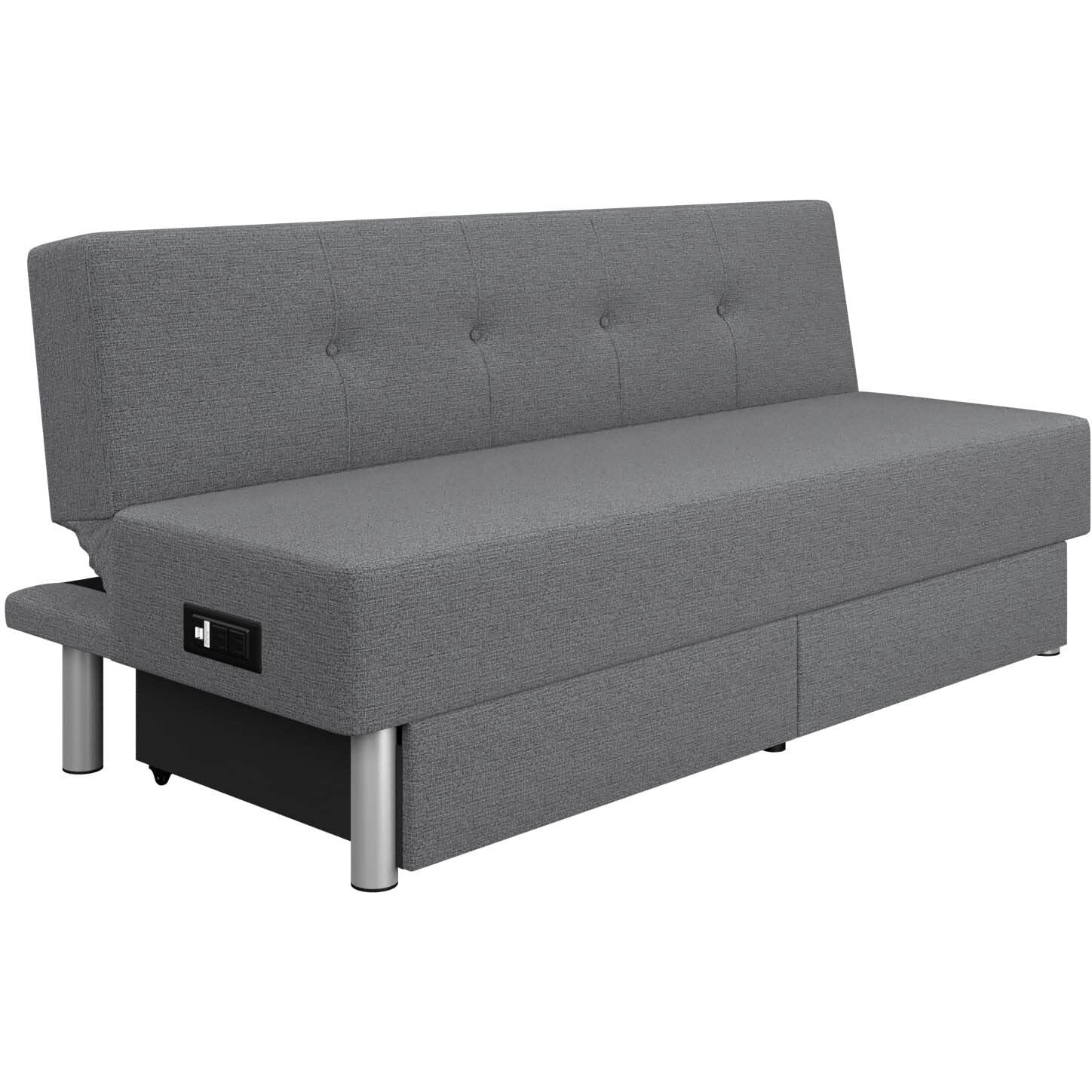 Serta Walton Convertible Sofa Sleeper Microfiber, Charcoal