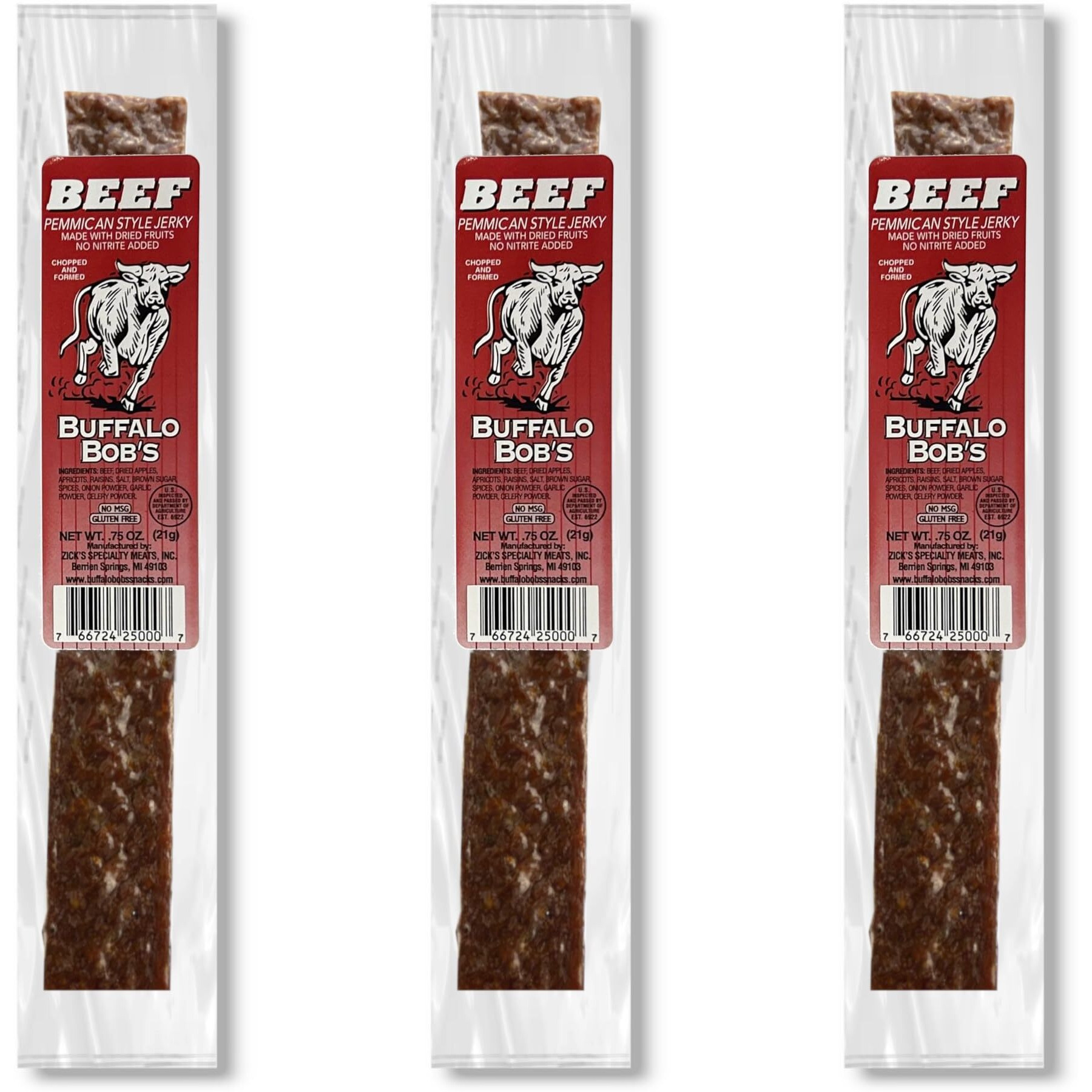 Buffalo Bob's Pemmican Style Beef Jerky- 3 Pack