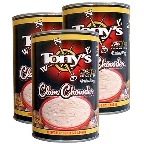Tony's Clam Chowder 3X Champion Family/Restaurant Size 51Oz (Pack Of 3)