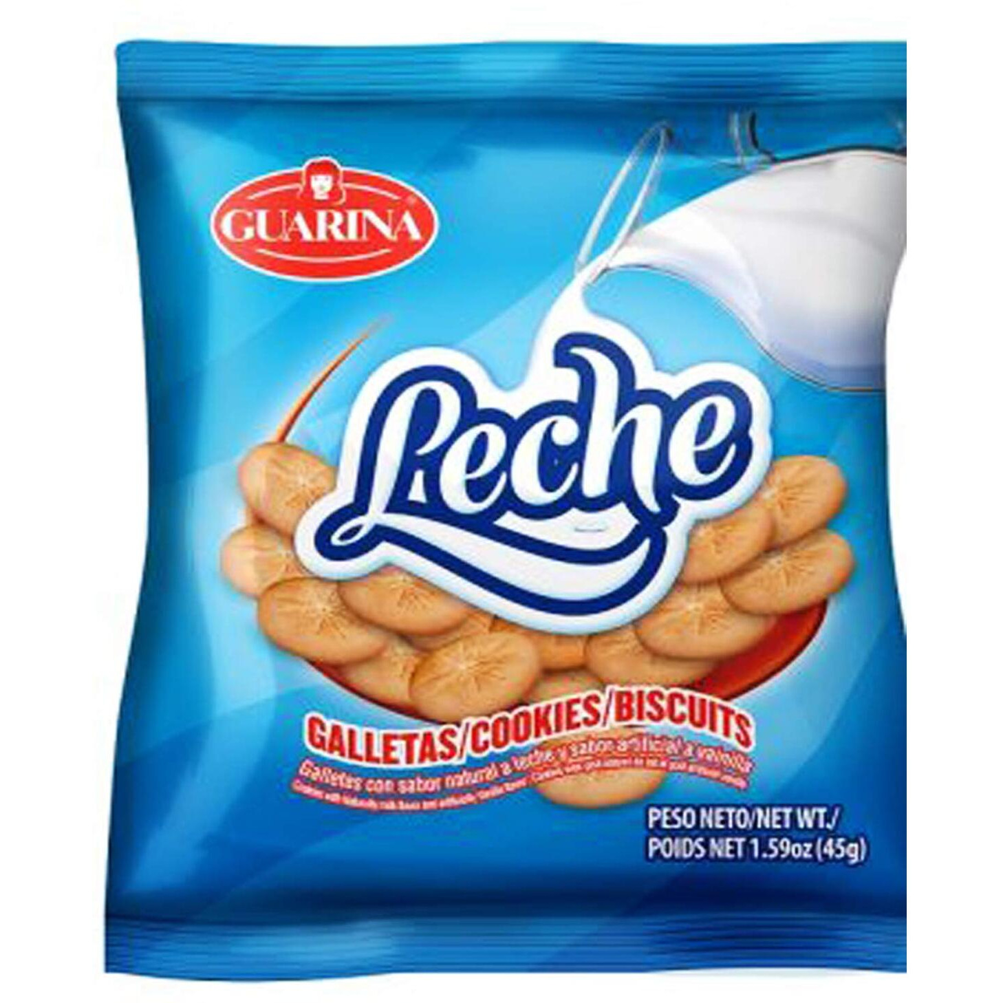 4 Set- Guarina Galletas Dulces Ideal Con Leche (Sweet Crackers) Contains Wheat Milk And Soy 45G 1.4 Ounce