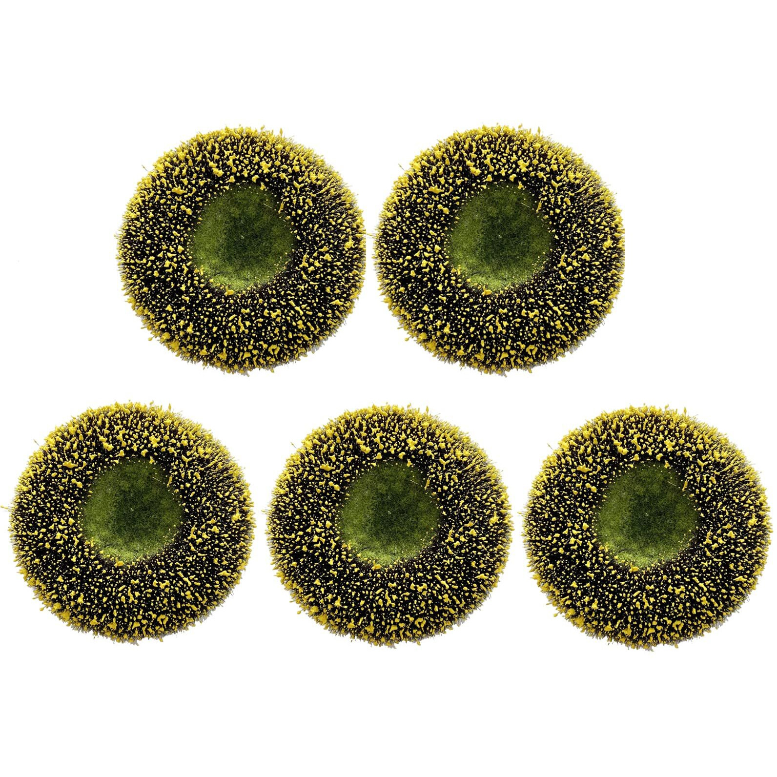 Pack Of 5 Large Foam Disc Florets Of Sunflower Center 4.5 Diameter For Diy Flower Deco Mesh Wreath