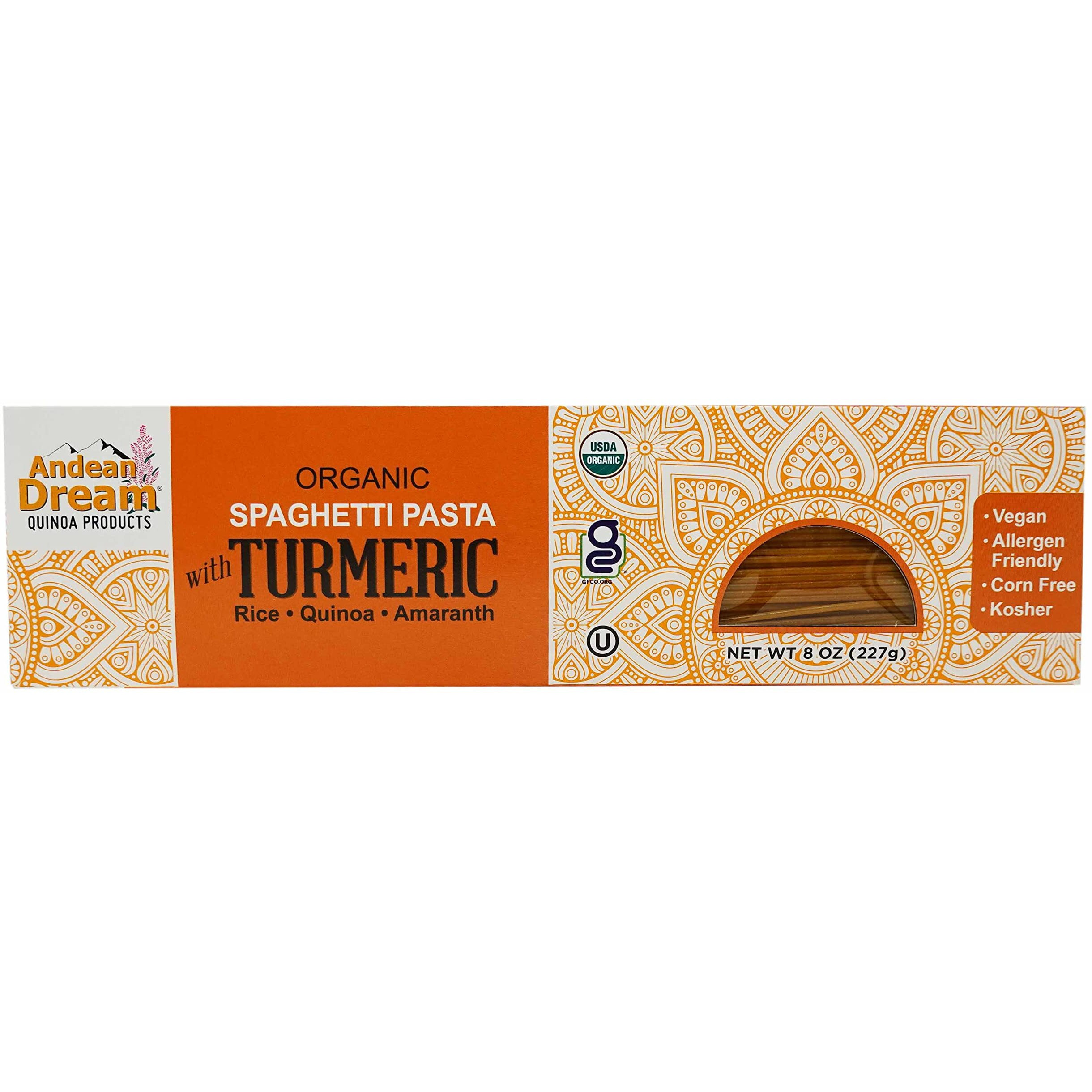 Andean Dream Organic Turmeric Spaghetti Pasta (12 Pack)