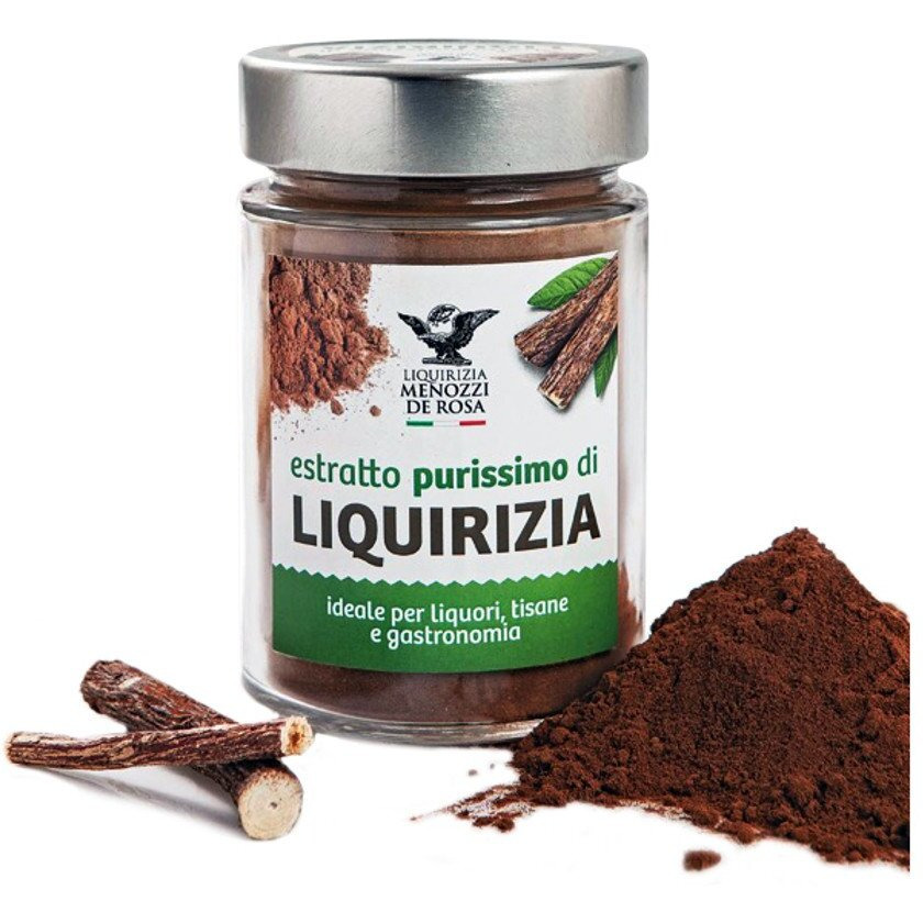 Menozzi De Rosa, 100% Pure Licorice Juice Powder In 120Gr Glass Jar (Polvere Di Liquirizia Purissima) (1 Pcs)