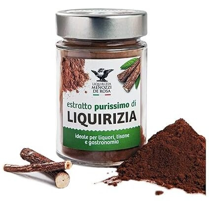Menozzi De Rosa, 100% Pure Licorice Juice Powder In 120Gr Glass Jar (Polvere Di Liquirizia Purissima) (1 Pcs)