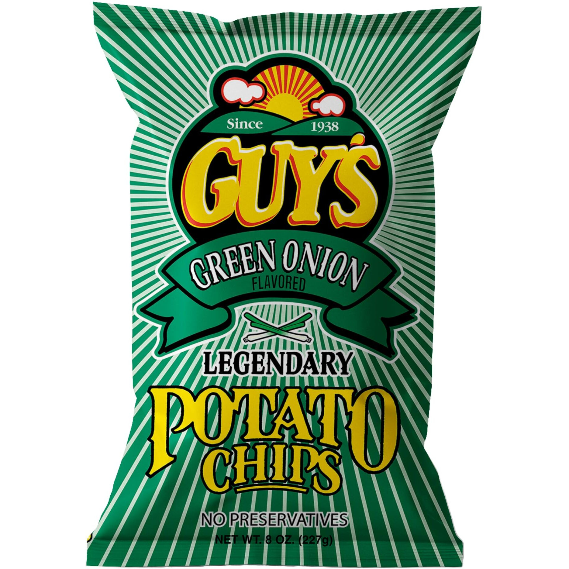 Guys Green Onion Potato Chips - Healthy & Salty Snacks W/Legendary Taste - Natural Potato Snack Chips - Pantry Essentials For Lunch, Snacking, Or On-The-Go Munching (8 Oz Bag, Pack Of 15)