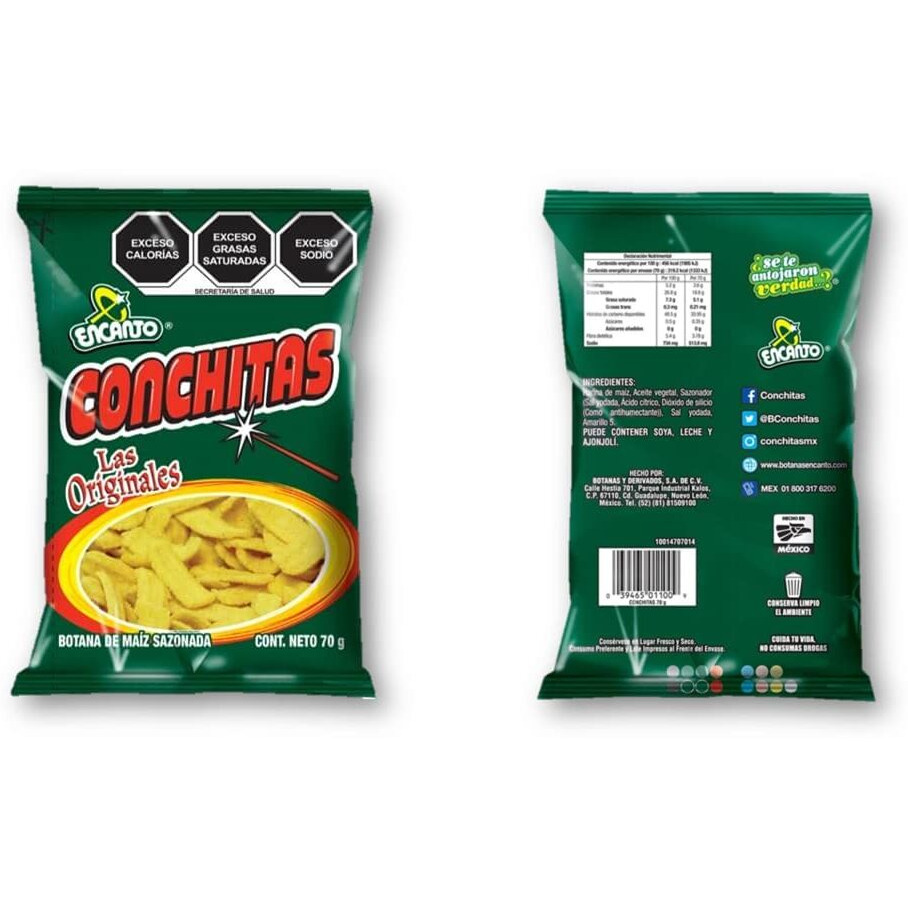 Encanto Conchitas Flavored Corn Chips, 2.6 Ounce (Pack Of 50)