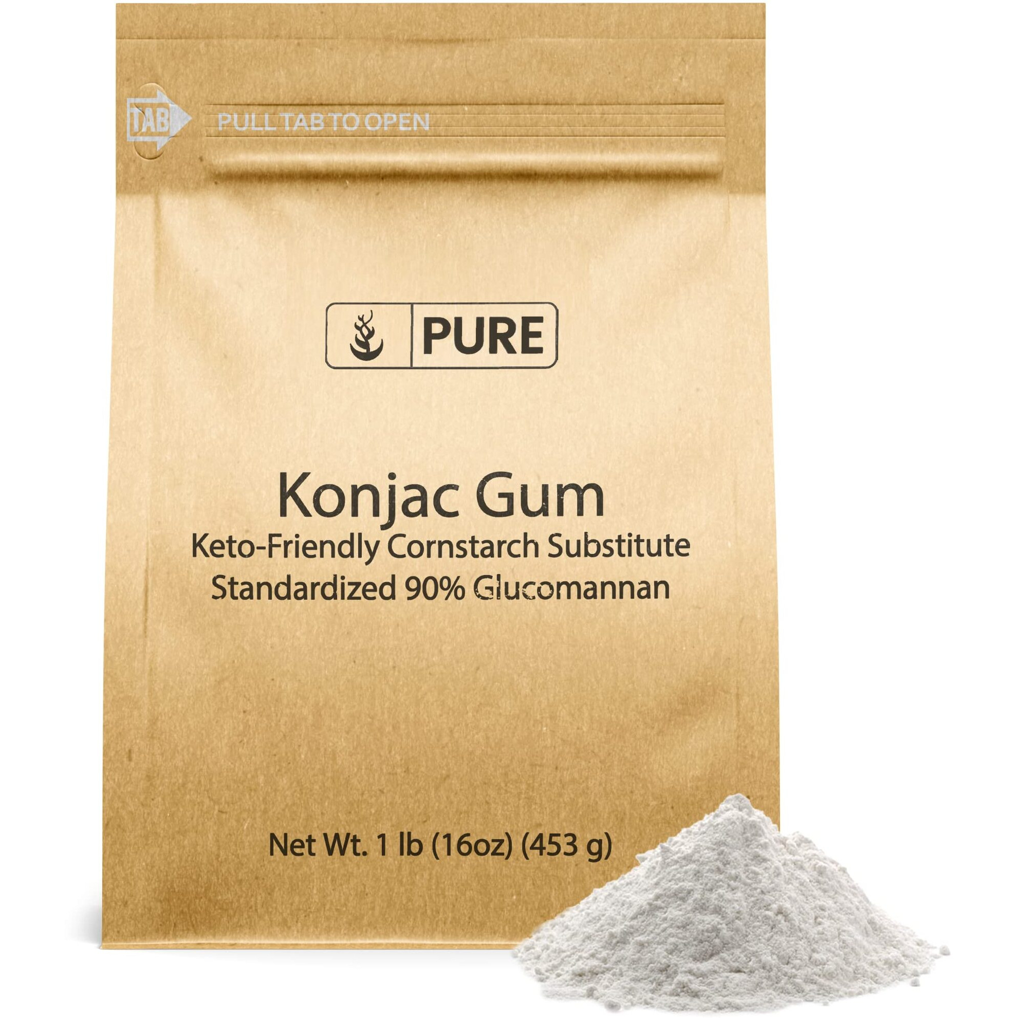 Konjac Gum (1 Lb) Glucomannan Konjac Powder Cornstarch Substitute Thickener