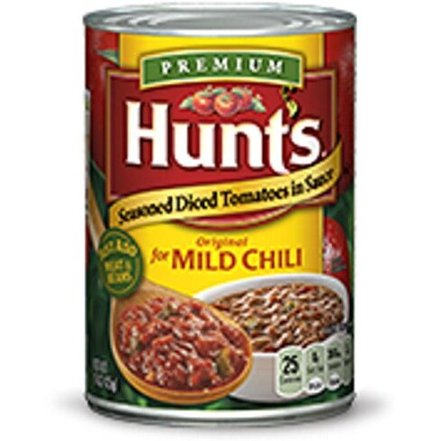 Hunt's, Seasoned Diced Tomatoes In Sauce, For Chili, 15Oz Can (Pack Of 6) (Original For Mild Chili)