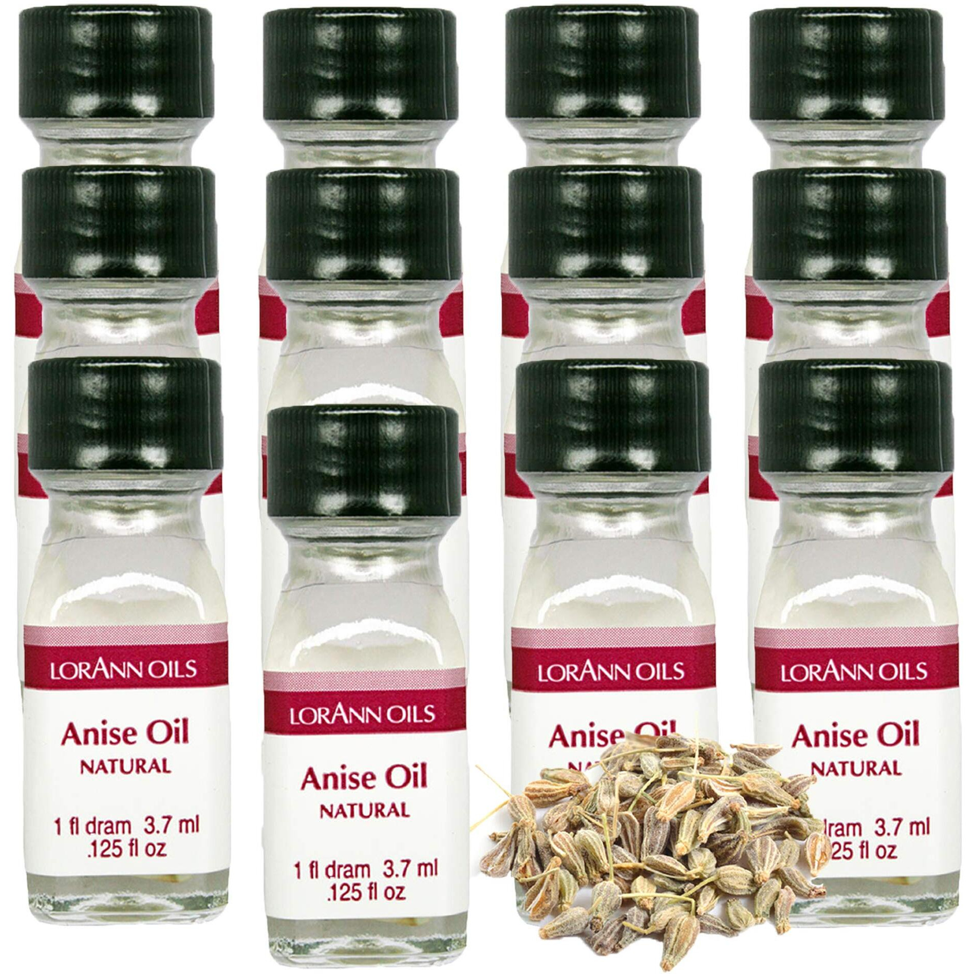 Lorann Anise Oil Super Strengthnatural Flavor, 1 Dram Bottle (.0125 Fl Oz - 3.7 Ml) - 12 Pack
