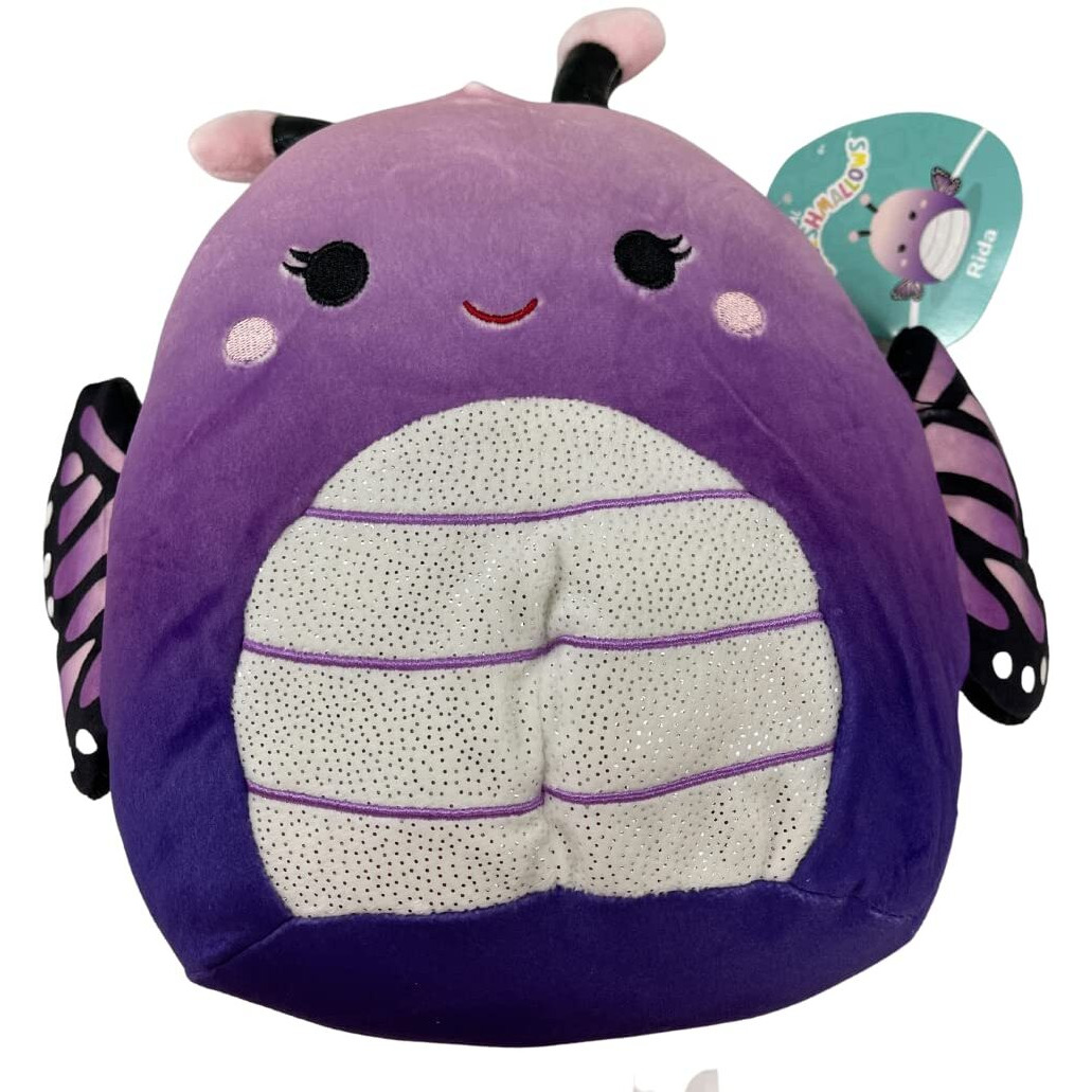 Squishmallow Official Kellytoy Plush 8 Inch Squishy Soft Plush Toy Animals (Rida Purple Butterfly)