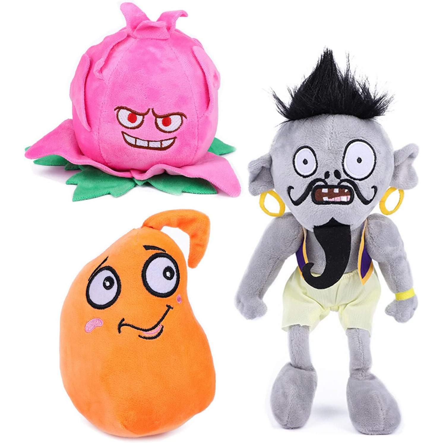 3 Pcs Plants Vs Aladdin Zombies Plush Sets Toy Croton 1 2 Stuffed Soft Aladdin Zombie Doll Dragon Fruit Pvz Figure Doll New