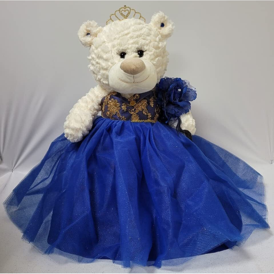 Kinnex Collections By Amanda 20 Quince Anos Quinceanera Last Doll Teddy Bear With Dress Centerpiece  B16631 15 Royal Blue 16Inch