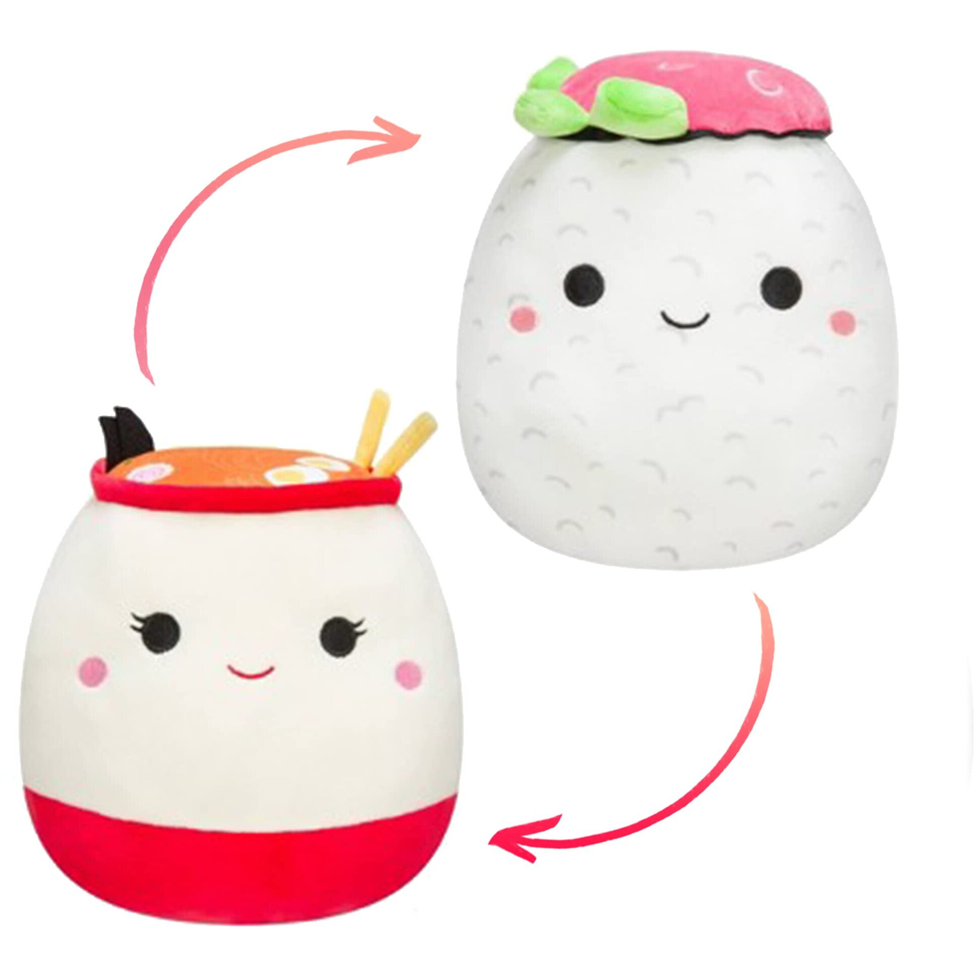 Squishmallow 8A Shun The Sushi Raisy The Ramen Flipamallow 2022 Exclusive Bnwt Kellytoy Flip A Mallows