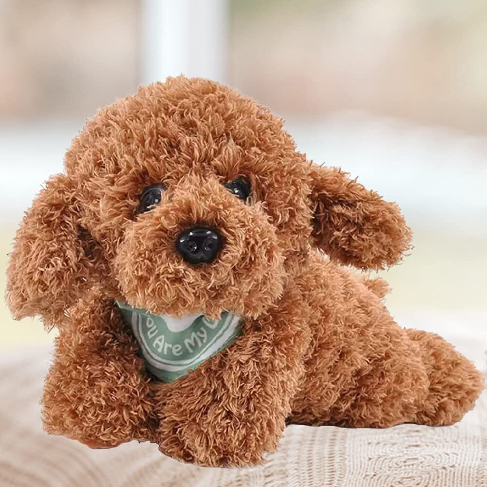 Kirigami Dog Stuffed Animal Golden Doodle Puppy Plush Toy With Realist Weighted Soft Dog Stuffed Gift For Kids11 Inches (Brown Color)