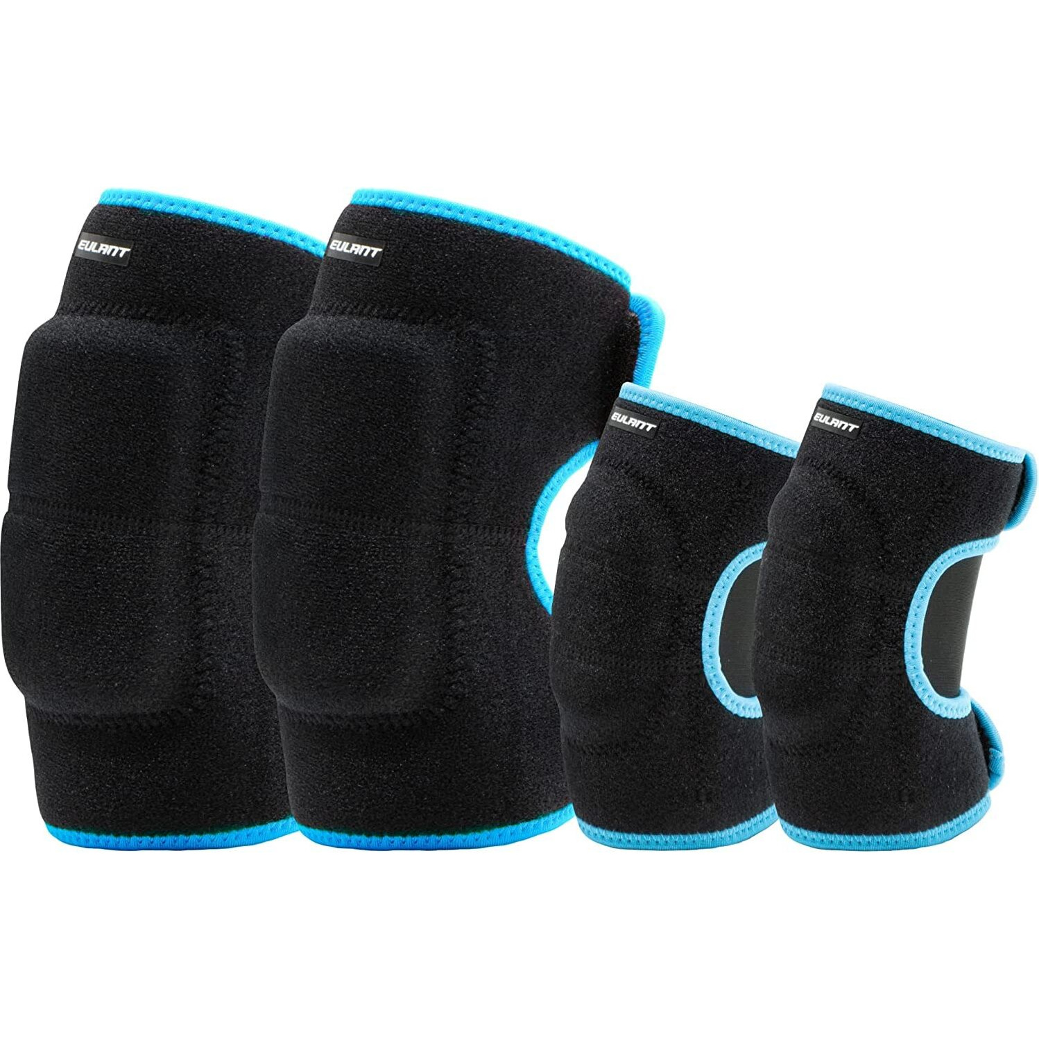 Sborter Adjustable Soft Elbow Pads And Knee Pads For Kids, Child Protective Pad Sets For Bicycle Roller Skating Basketball Football Volleyball Dancing Kneeling,Blue M