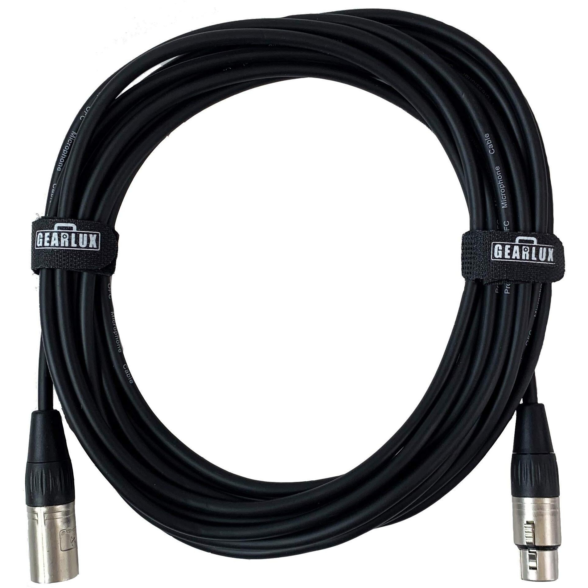 Gearlux Xlr Microphone Cable, Fully Balanced, Male To Female, Black, 10 Feet - 3 Pack