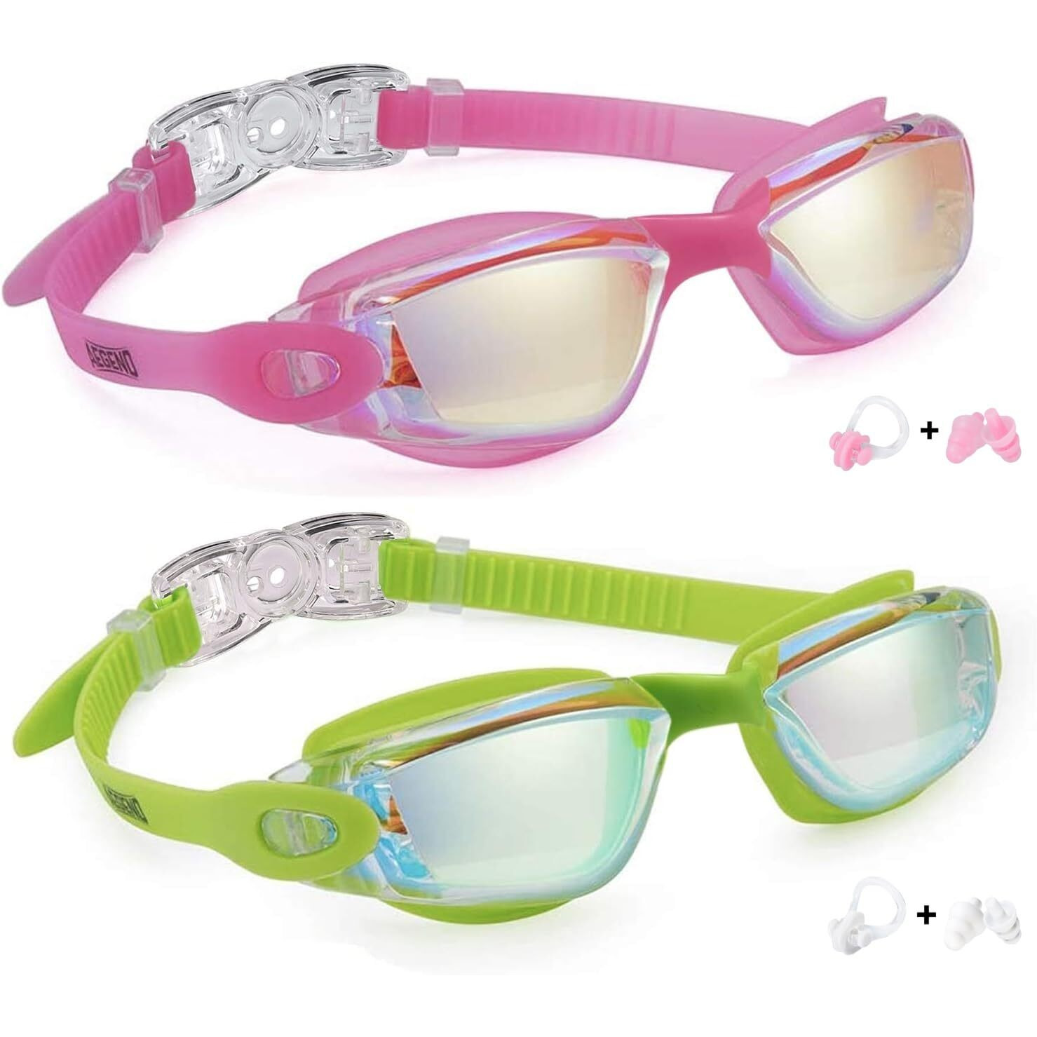 Aegend Kids Swim Goggles, Pack Of 2 Swimming Goggles For Children Boys & Girls Age 3-14