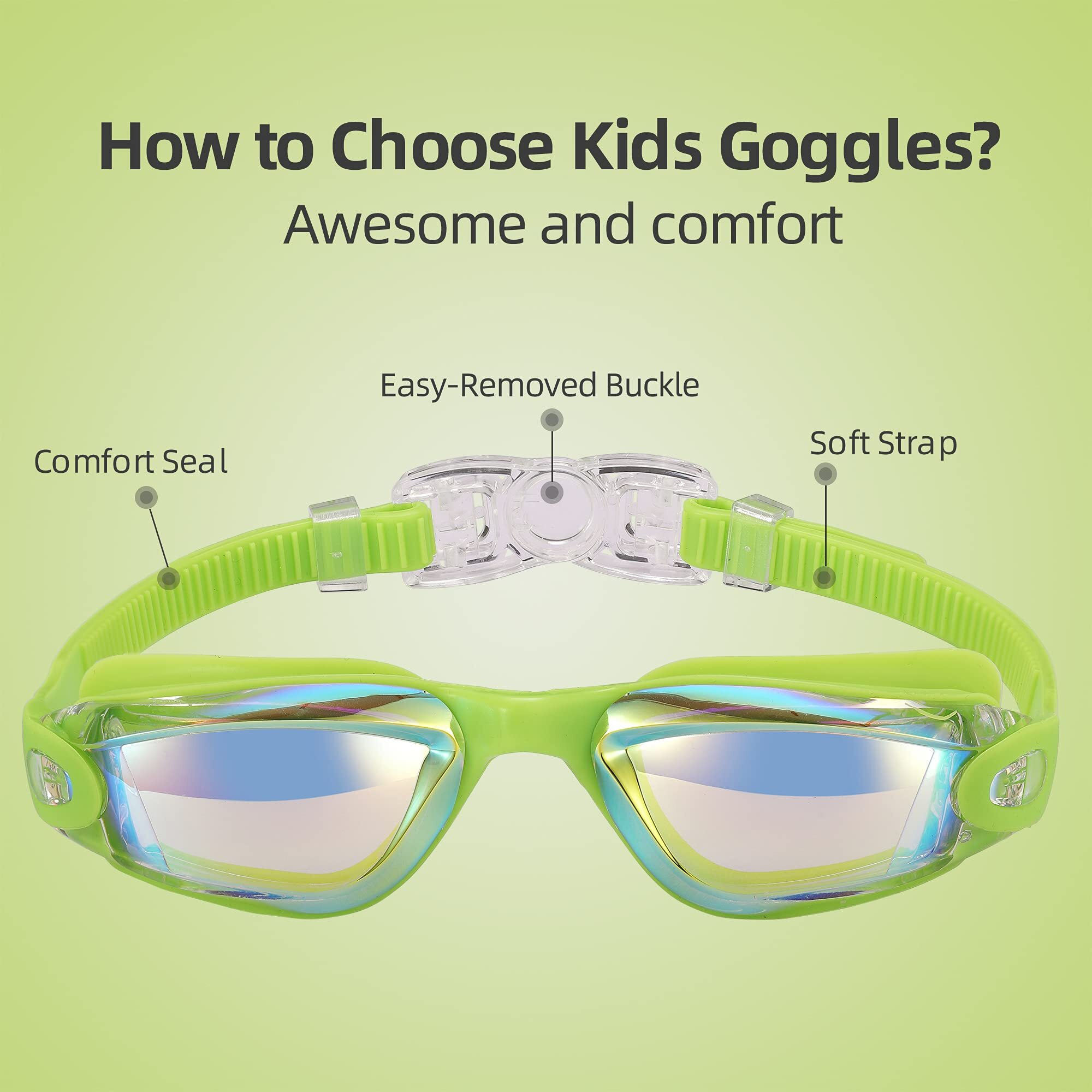 Aegend Kids Swim Goggles, Pack Of 2 Swimming Goggles For Children Boys & Girls Age 3-14