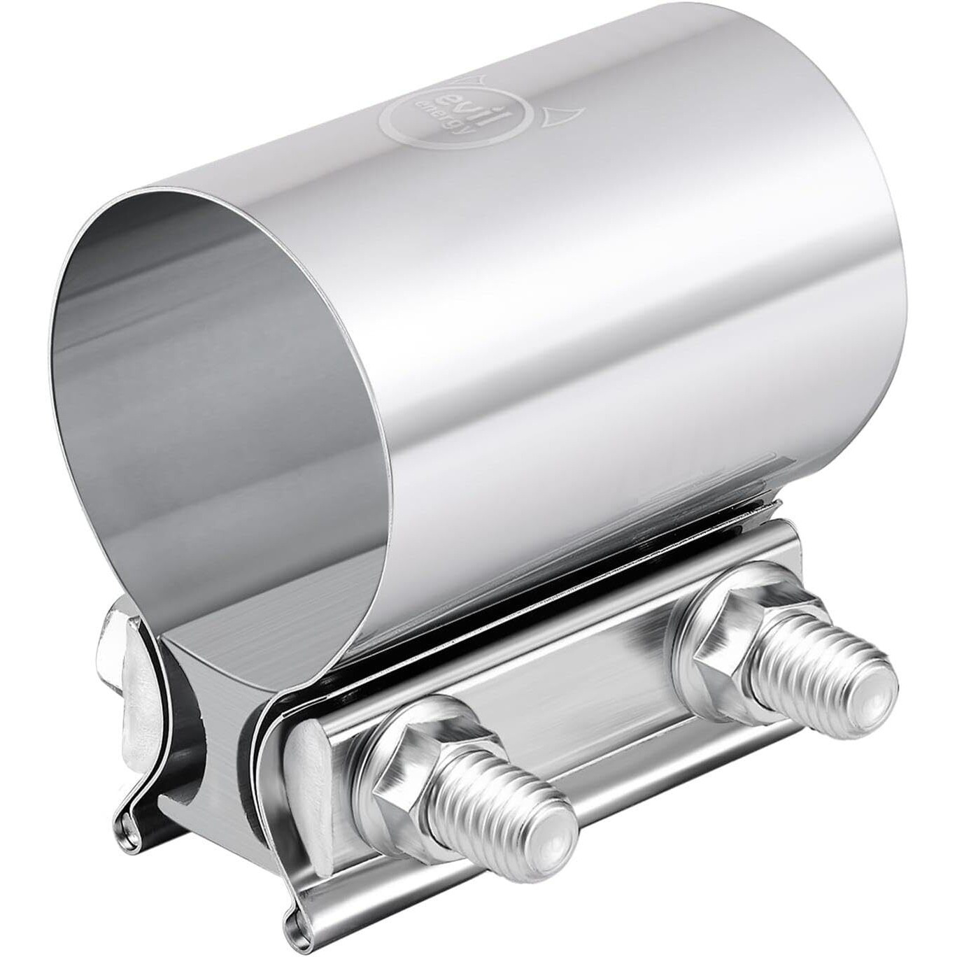 Evil Energy 2.25 Inch Exhaust Clamp,2 1/4" Butt Joint Band Clamp Sleeve Coupler Stainless Steel For Pipes,Mufflers,Catalytic Converters 4Pcs