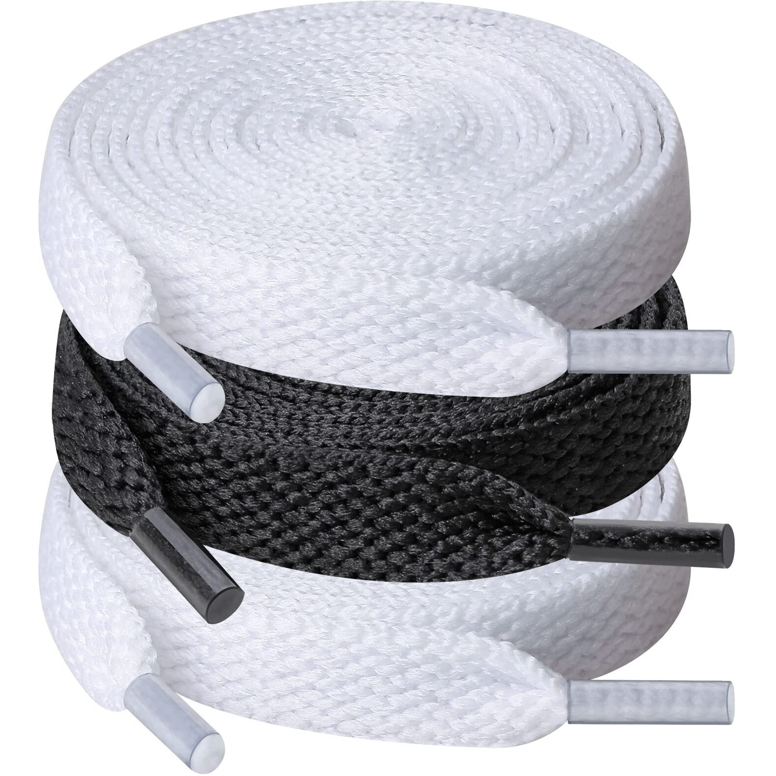 Upugo 3 Pair Flat Shoe Laces, 516 Wide Shoelaces For Athletic Running Sneakers Shoes Boot Strings