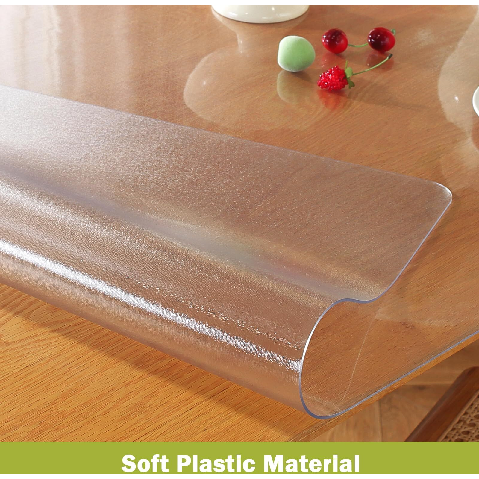 Frosted Clear Table Protector 38 X 60 Inch, 1.5Mm Thick Plastic Table Cover, Waterproof Pvc Clear Table Cover Protector, Desk Protector Mat, Writing Desk Pad For Desktop, Coffee & Dining Room Table