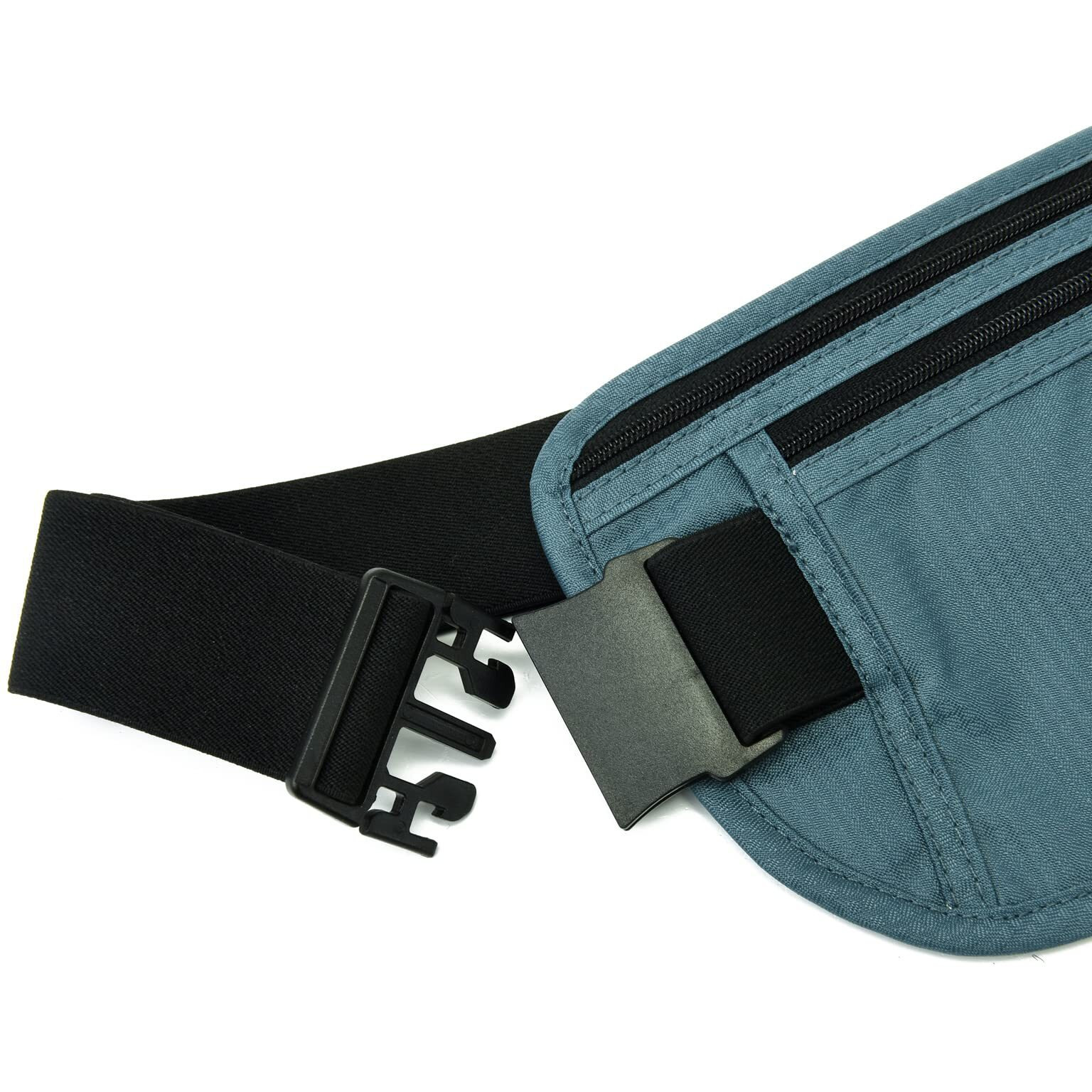 Rfid Blocking Money Belt For Men Women, Slim Fanny Pack For Travel,Running,Conceal Waist Wallet For Passport Holder,Phone,Cash(Black Turquoise)