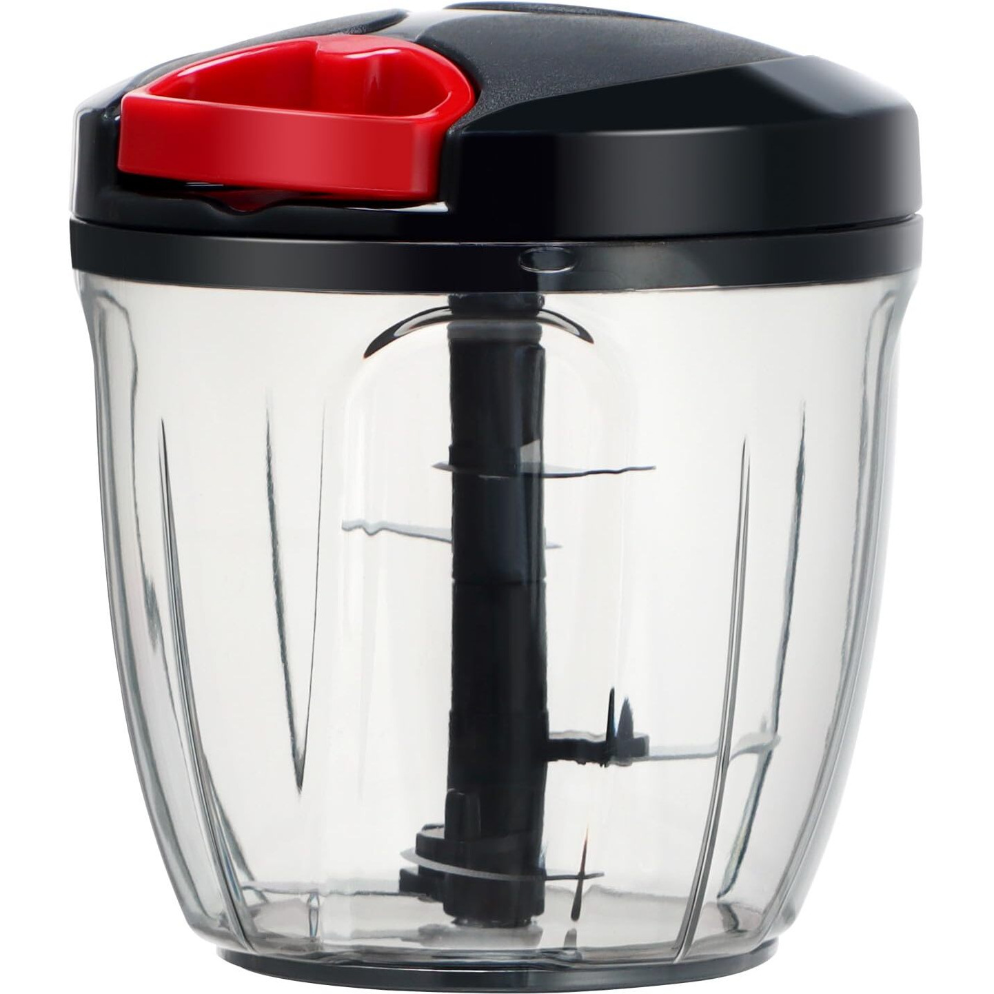 Ourokhome Manual Food Processor Vegetable Chopper, Portable Hand Pull String Garlic Mincer Onion Cutter For Veggies, Ginger, Fruits, Nuts, Herbs, Etc., 900Ml, Black