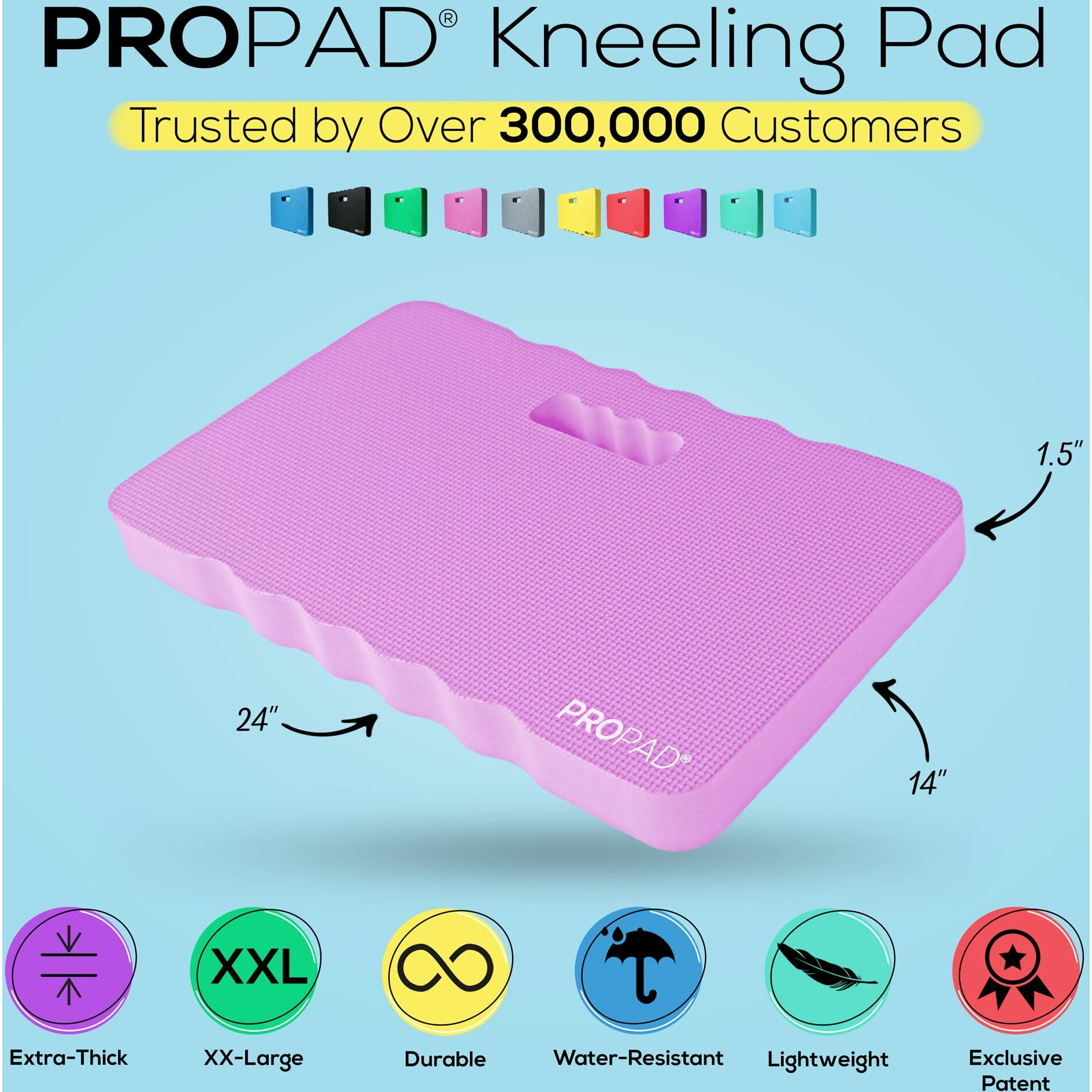 Thick Kneeling Pad, Garden Kneeler For Gardening, Bath Kneeler For Baby Bath, Kneeling Mat For Exercise & Yoga, Knee Pad For Work, Floor Foam Pad, 2X Large (Xxl) 24 X 14 X 1.5 Inches, Pink