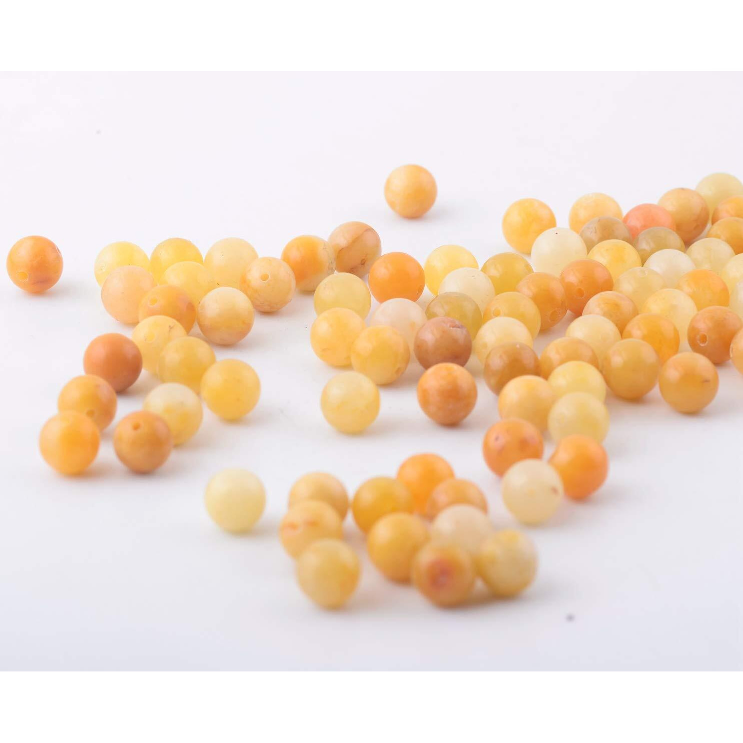 Natural Stone Beads 100Pcs 8Mm Yellow Aventurine Round Genuine Real Stone Beading Loose Gemstone Hole Size 1Mm Diy Smooth Beads For Bracelet Necklace Earrings Jewelry Making (Yellow Aventurine, 8Mm)