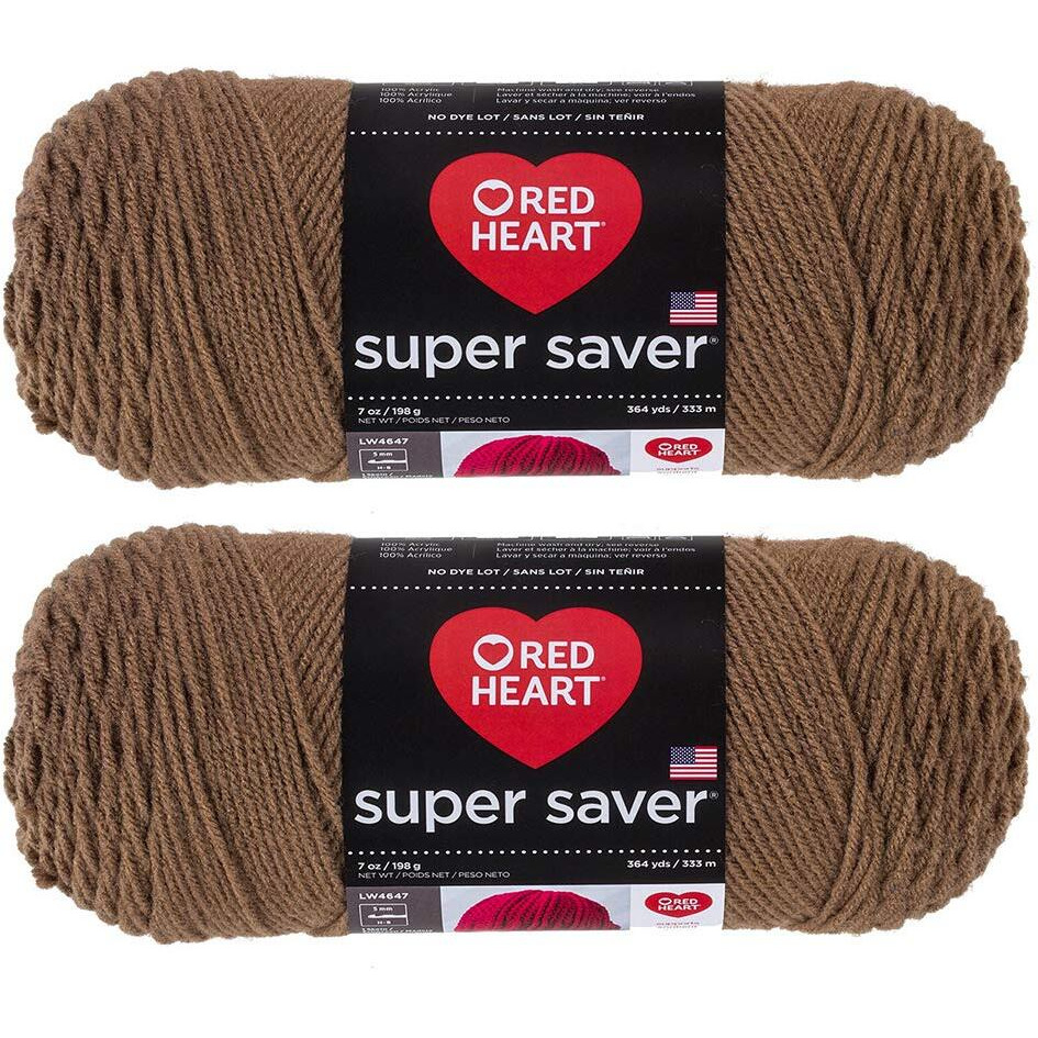 Bulk Buy Red Heart Super Saver (2-Pack) (Cafe Latte, 7 Oz Each Skein)