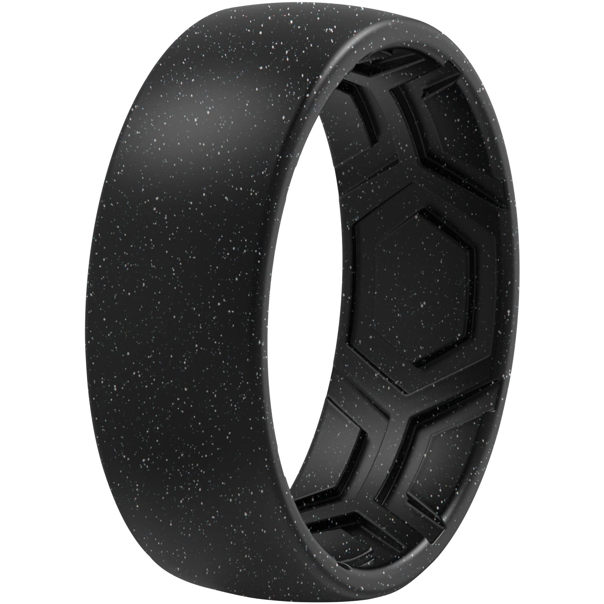 Thunderfit Men's Patterned Silicone Rings, 8Mm Wide 2.2Mm Thick Rubber Bands,Variety Multipack 1,4,7