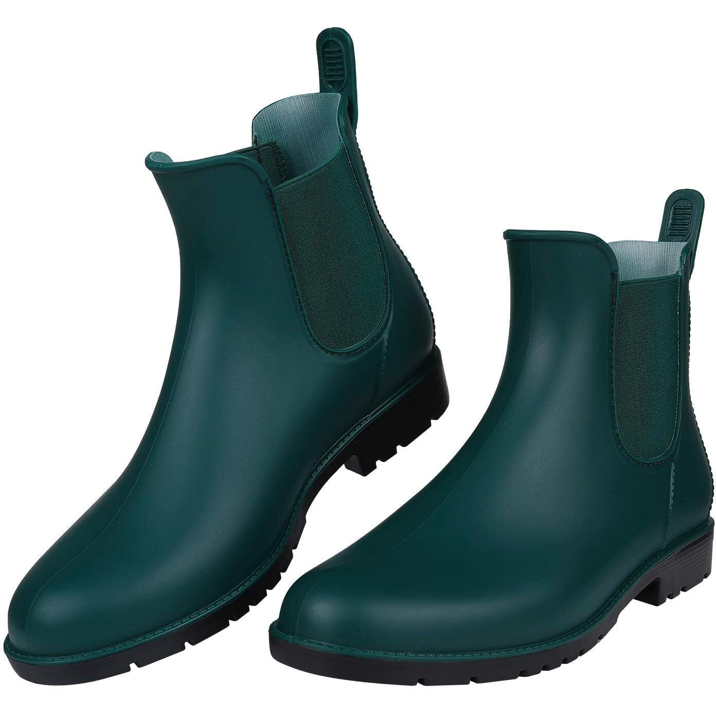 Asgard Women's Ankle Rain Boots Waterproof Chelsea Boots, Green 38 (Size 7.5)