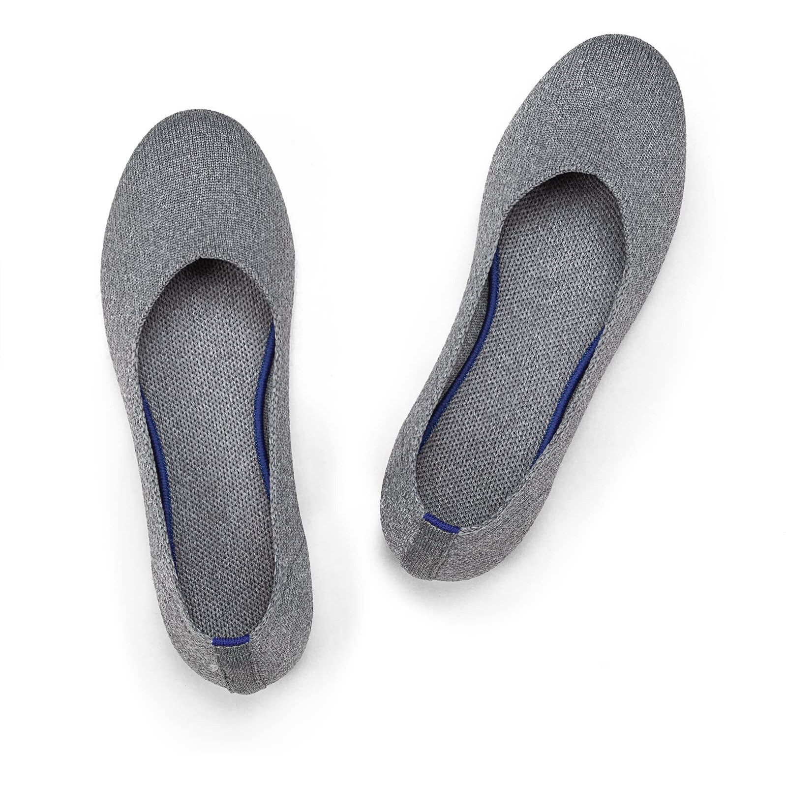 Frank Mully Womens Knit Ballet Flat Round Toe Slip On Flats Shoes Classic Low Wedge Ballerina Walking Flats Shoes, Grey,9