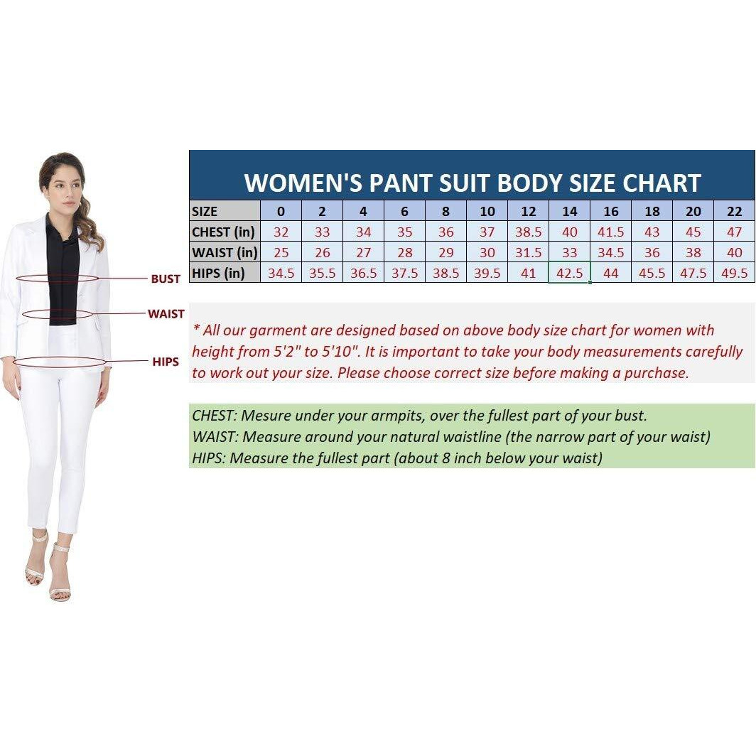 Marycrafts Women's Business Blazer Pant Suit Set For Work 20 Burgundy