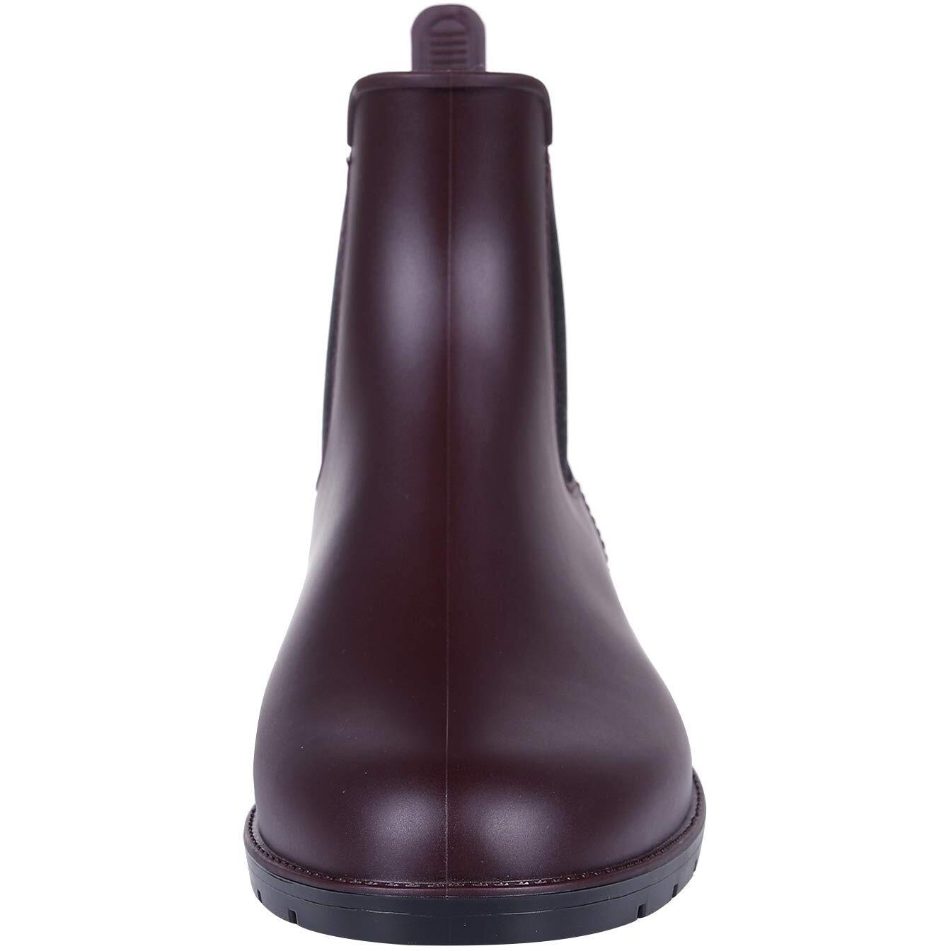 Asgard Women's Ankle Rain Boots Waterproof Chelsea Boots, Burgundy 36 (Size 6)