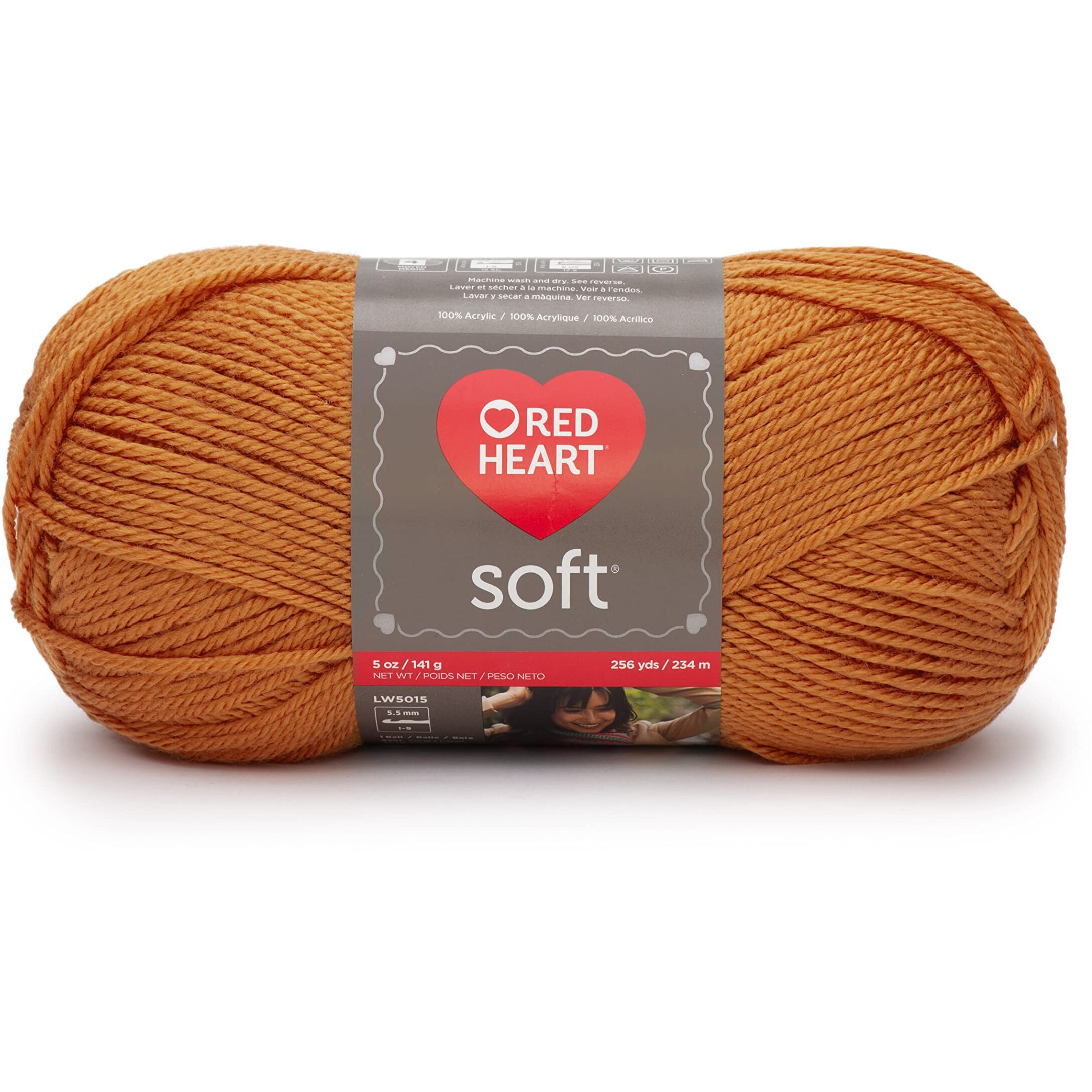 Red Heart Soft Tangerine Yarn - 3 Pack Of 141G/5Oz - Acrylic - 4 Medium (Worsted) - 256 Yards - Knitting/Crochet