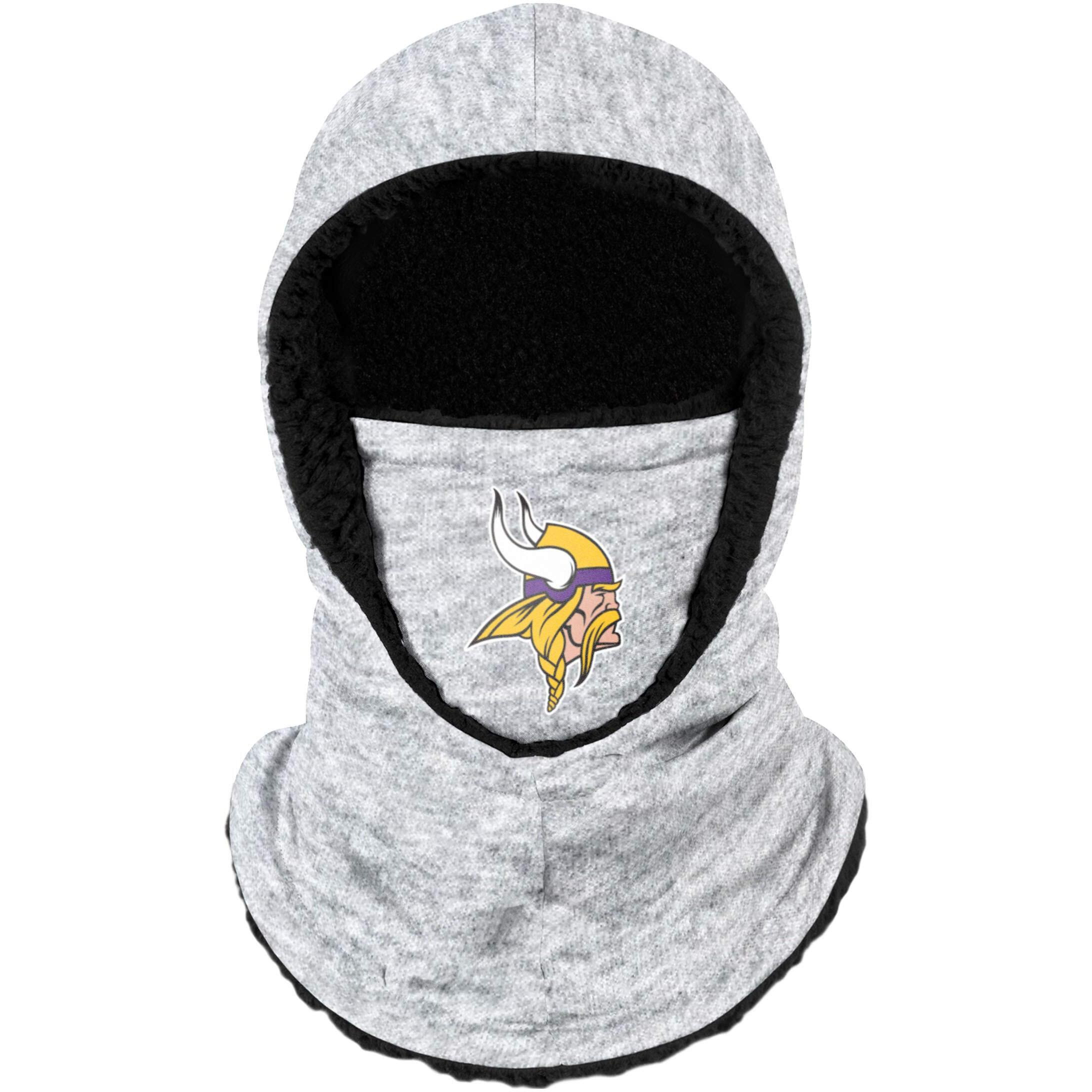 Minnesota Vikings Nfl Heather Grey Big Logo Hooded Gaiter