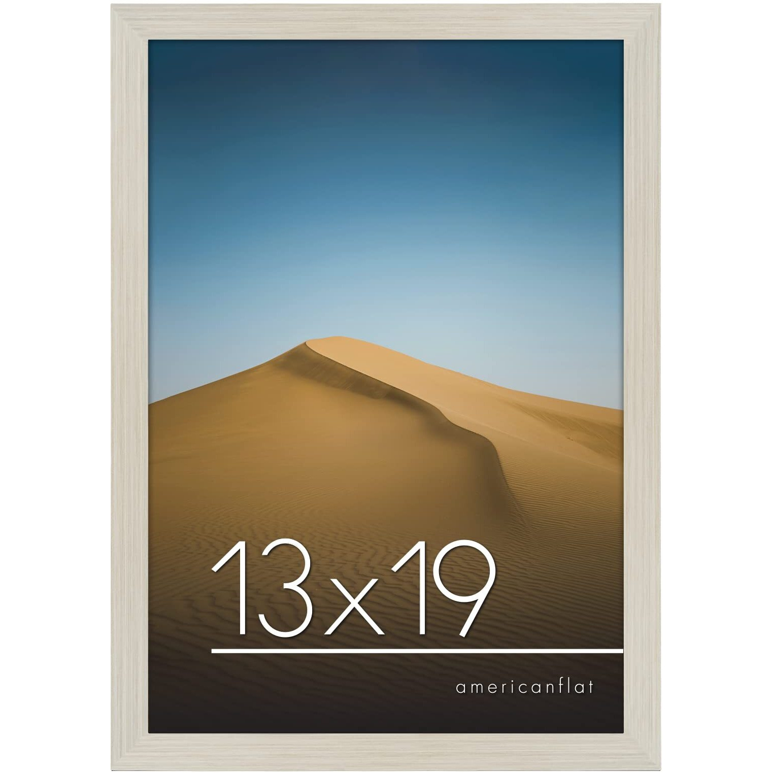 Americanflat 13X19 Picture Frame In Light Wood - Composite Wood With Shatter Resistant Glass - Horizontal And Vertical Formats For Wall With Included Hanging Hardware