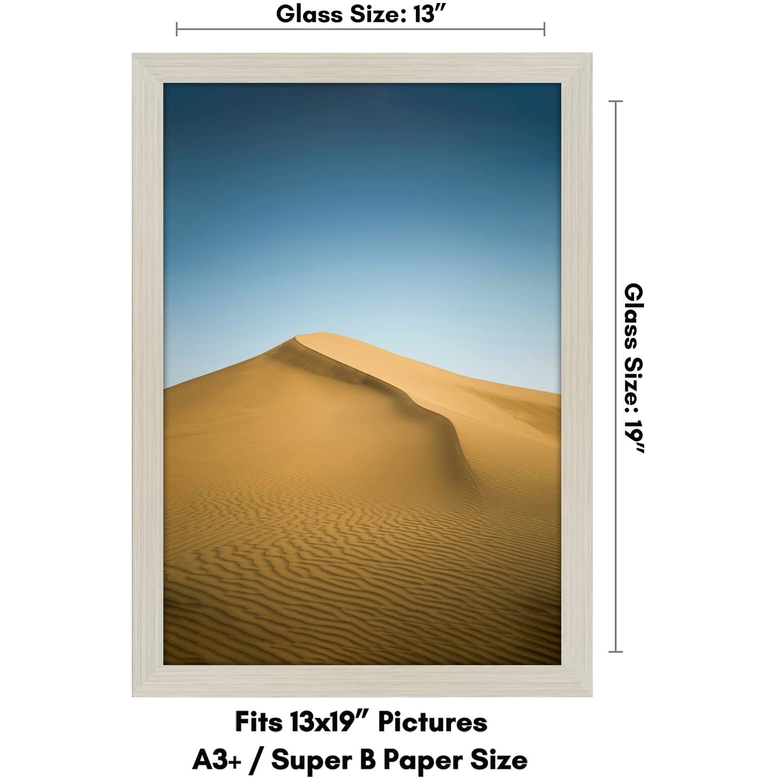 Americanflat 13X19 Picture Frame In Light Wood - Composite Wood With Shatter Resistant Glass - Horizontal And Vertical Formats For Wall With Included Hanging Hardware