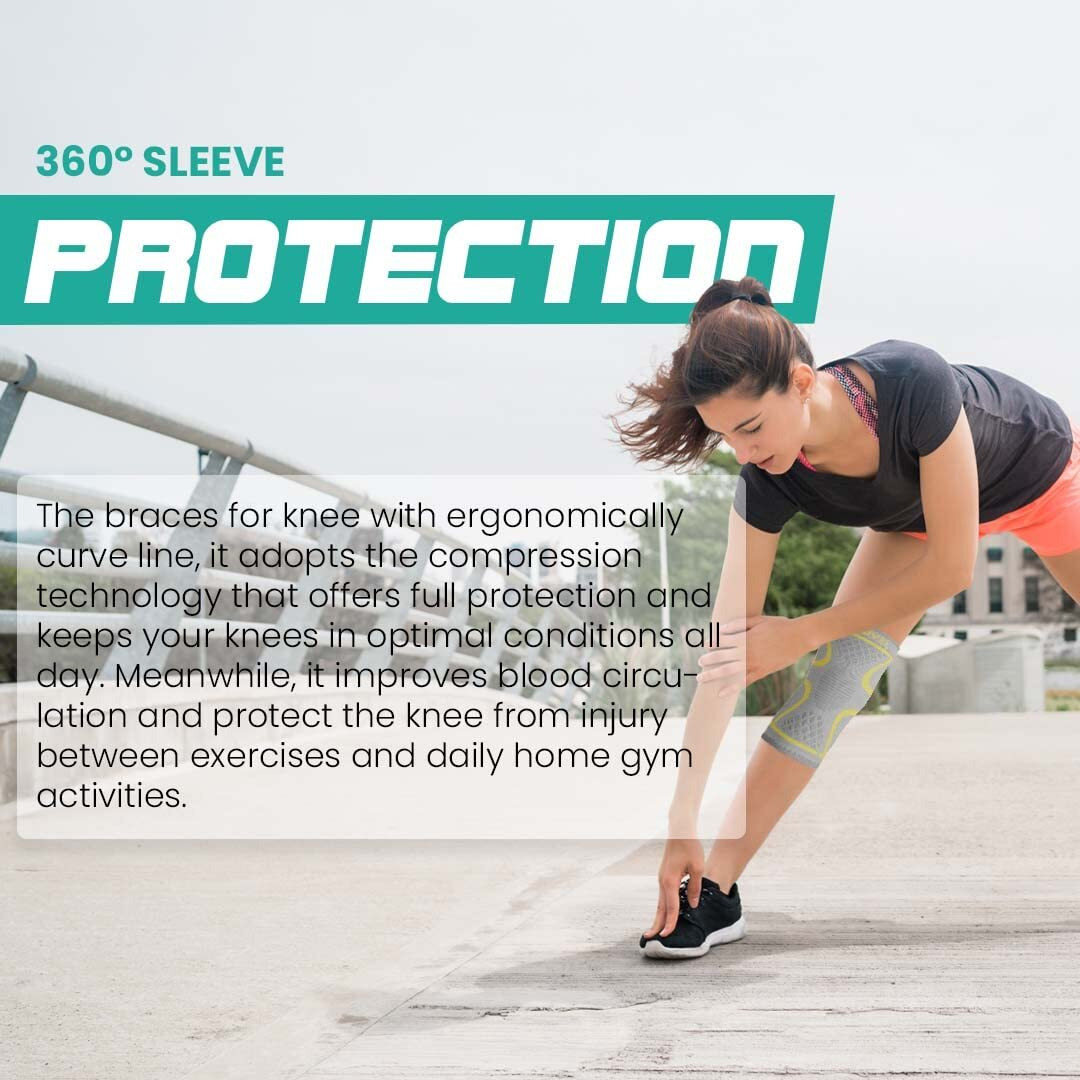 Modvel Knee Braces For Knee Pain Women & Men - 2 Pack Knee Brace For Knee Pain Set, Knee Brace Compression Sleeve, Knee Braces For Knee Pain Meniscus Tear, Acl & Arthritis Pain Relief - Knee Sleeves