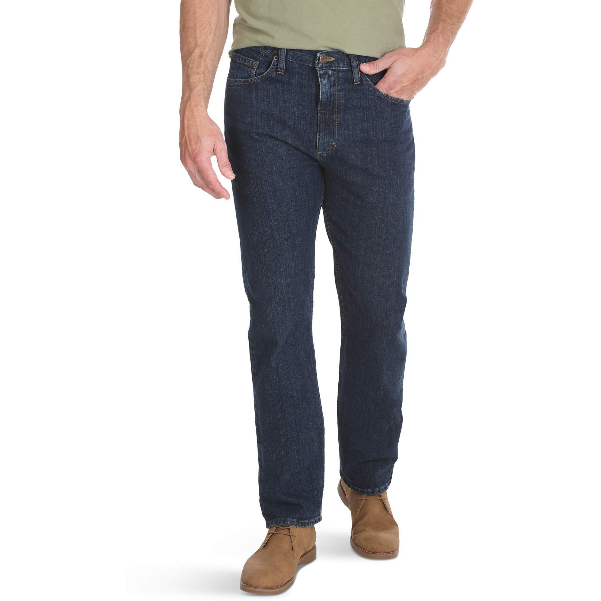 Wrangler Authentics Men's Big & Tall Classic 5-Pocket Regular Fit Jean, Dark Indigo Flex, 48W X 32L