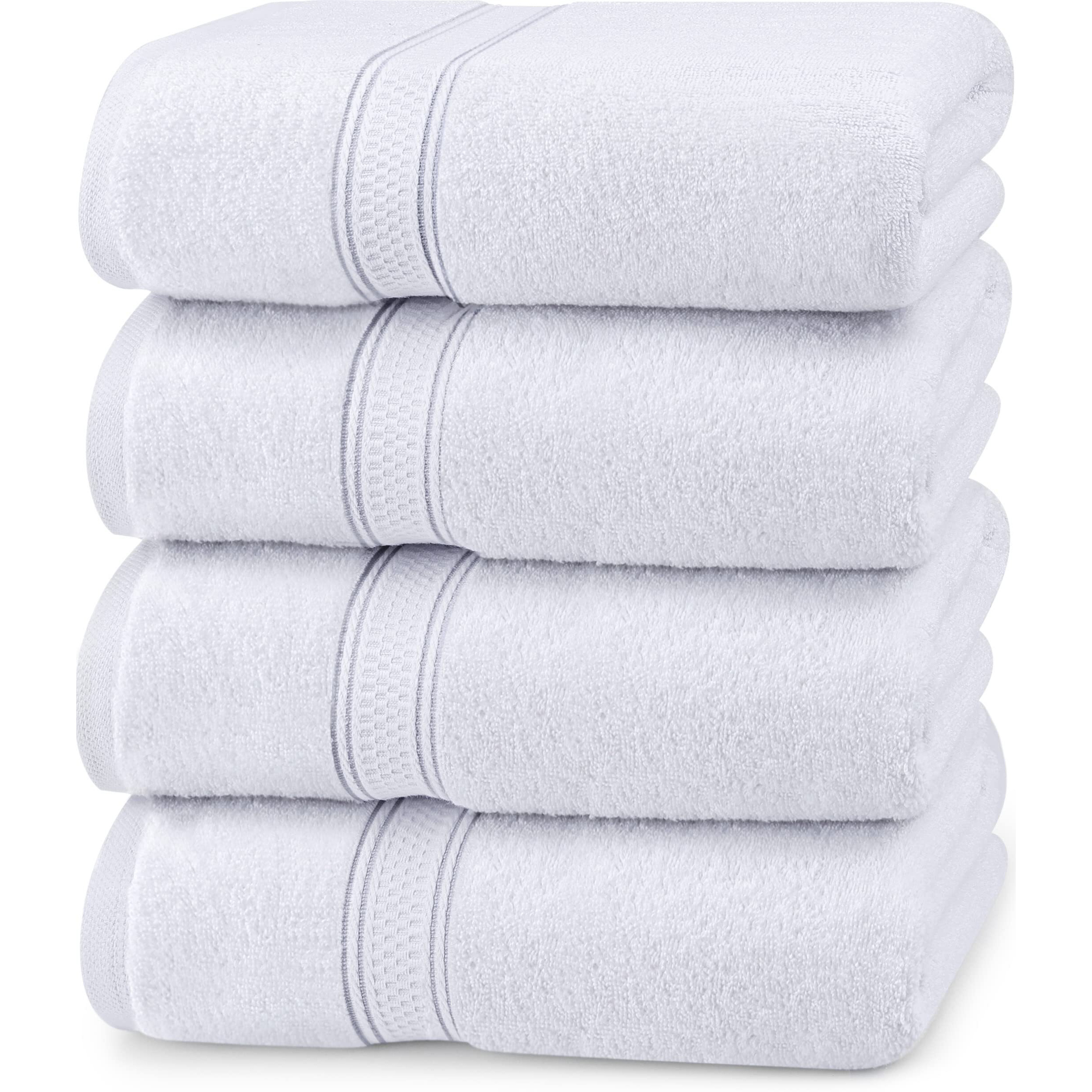 Utopia Towels 4 Pack Premium Bath Towels Set, (27 X 54 Inches) 100% Ring Spun Cotton 600Gsm, Lightweight And Highly Absorbent Quick Drying Towels, Perfect For Daily Use (White)