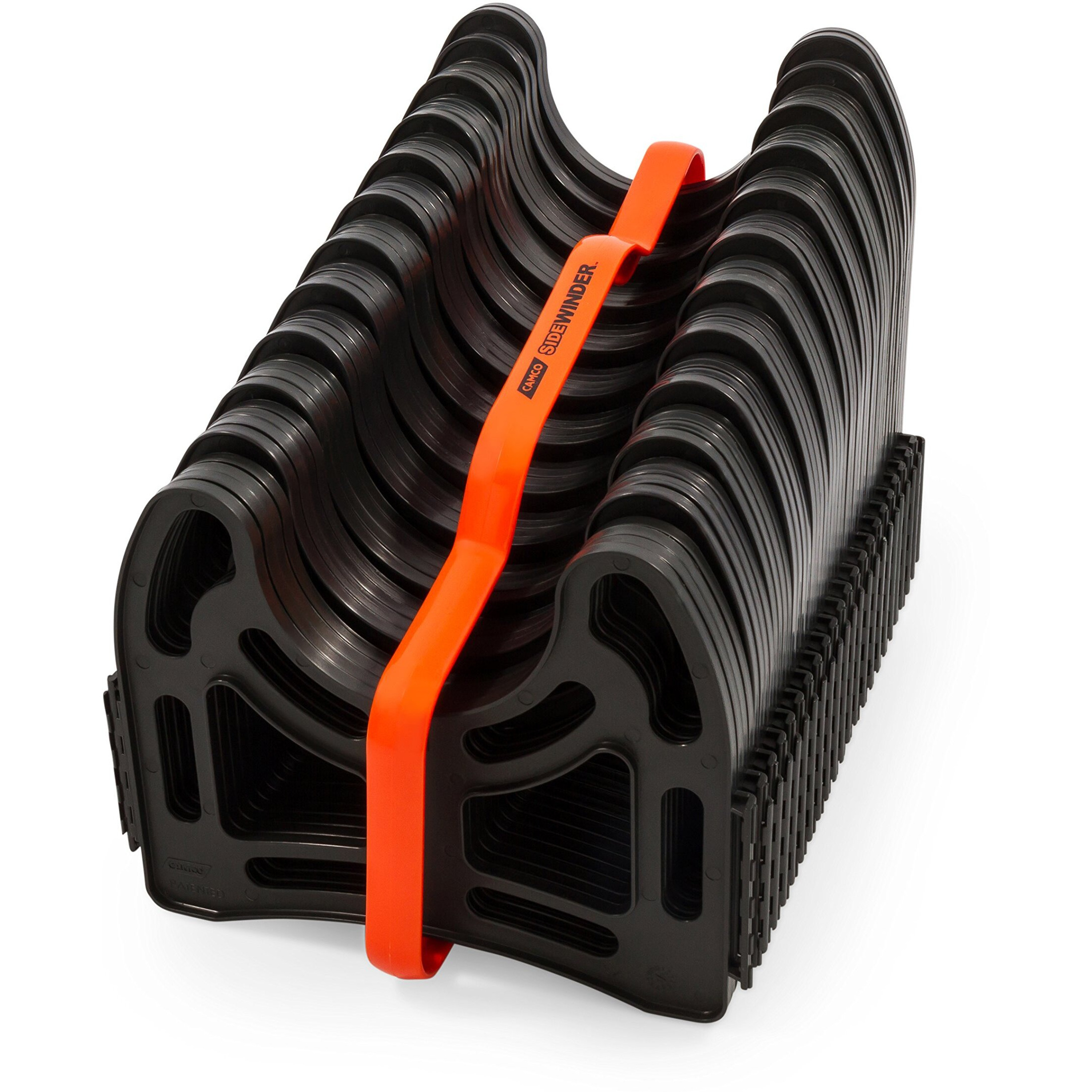 Camco Sidewinder Rv Sewer Hose Support  Made From Sturdy Lightweight Plastic  Curve Around Obstacles And Wont Creep Closed  20 Feet, Black  (43052)