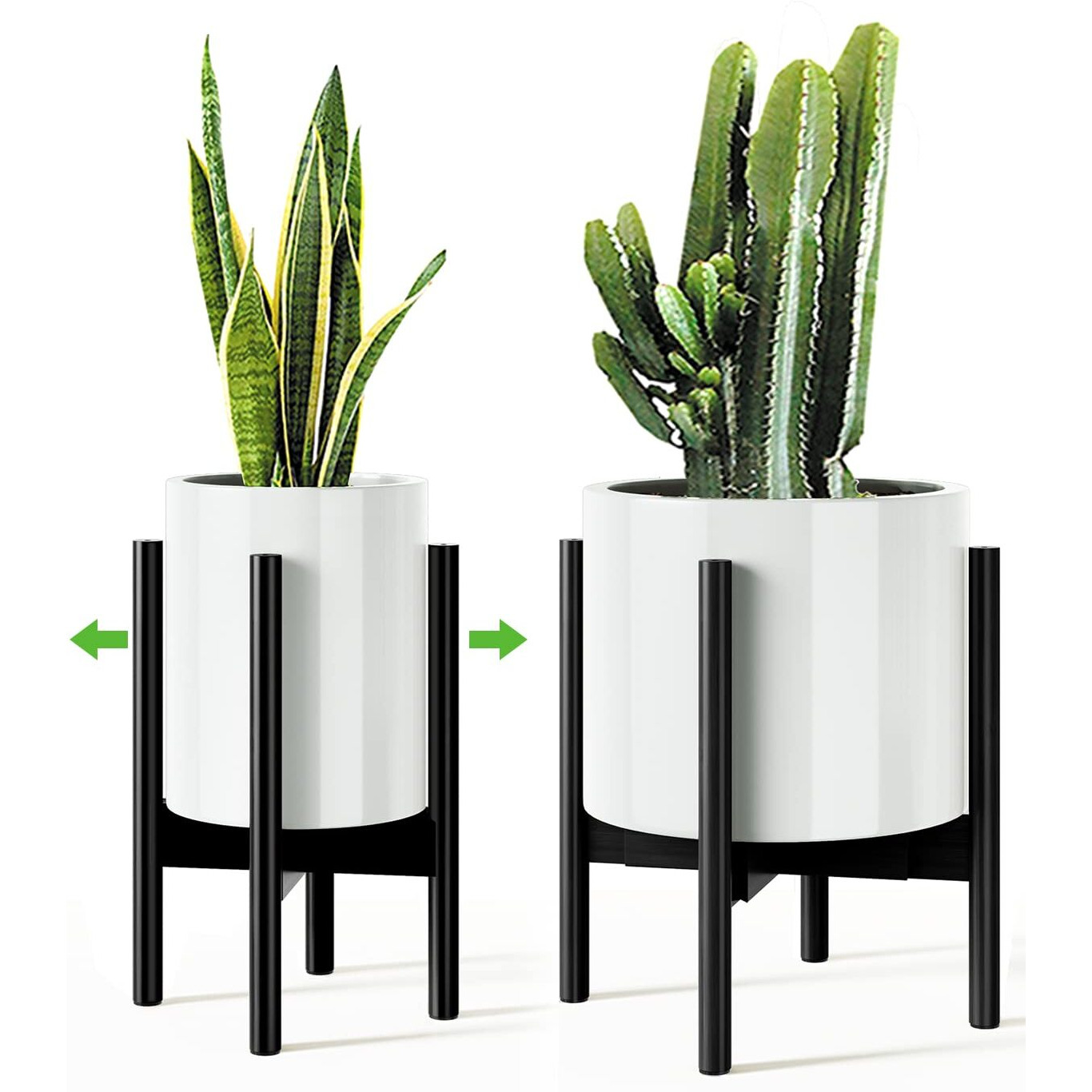 Mudeela Adjustable Plant Stand Indoor, Bamboo Plant Stand 8 To 12 Inches, Single Floor Plant Stand For Indoor Plants, Bamboo Black Planter Stand For Indoor Plants, Pot Plant Not Included