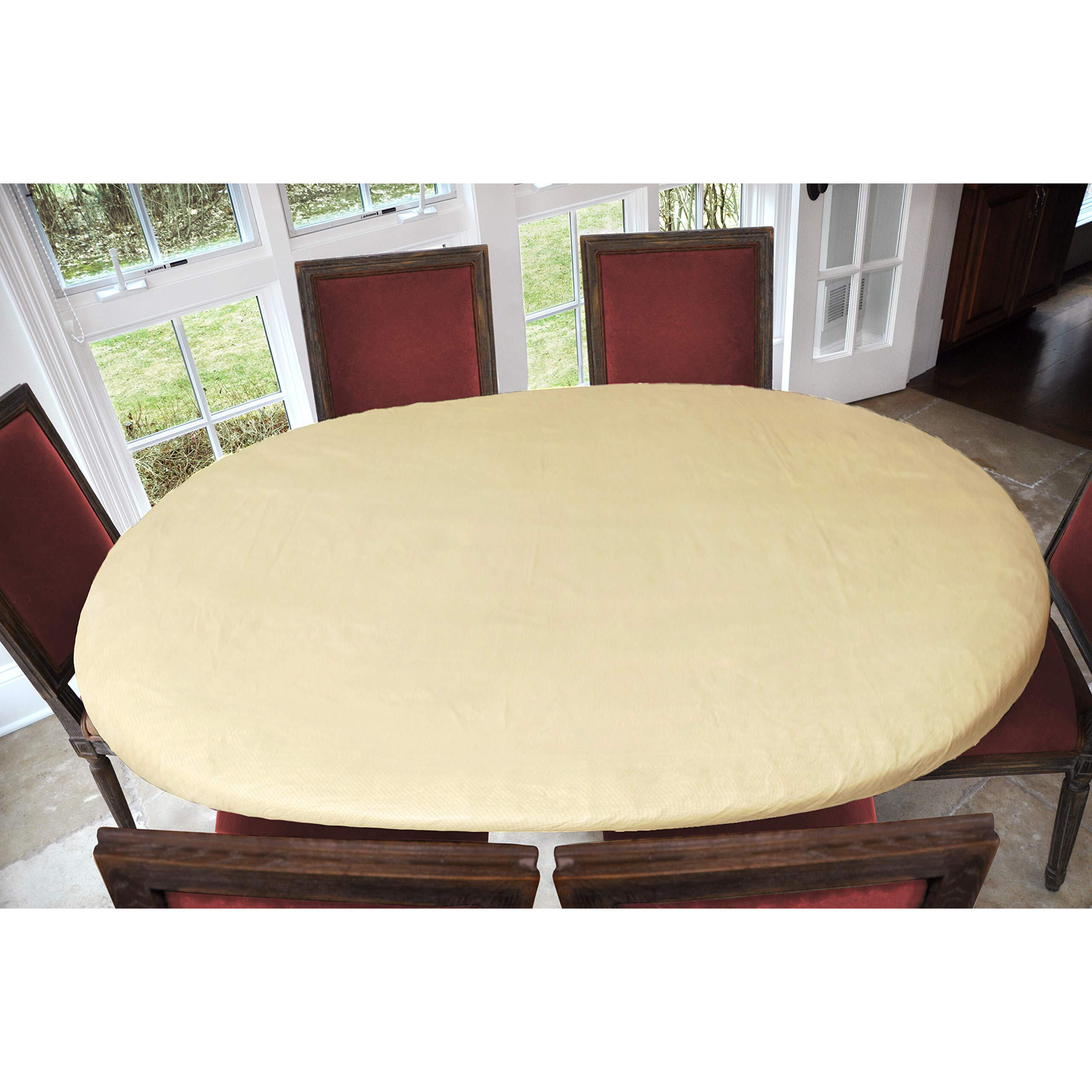 Covers For The Home Deluxe Elastic Edged Flannel Backed Vinyl Fitted Table Cover - Easter Pattern - Oblong/Oval - Fits Tables Up To 48" W X 68" L