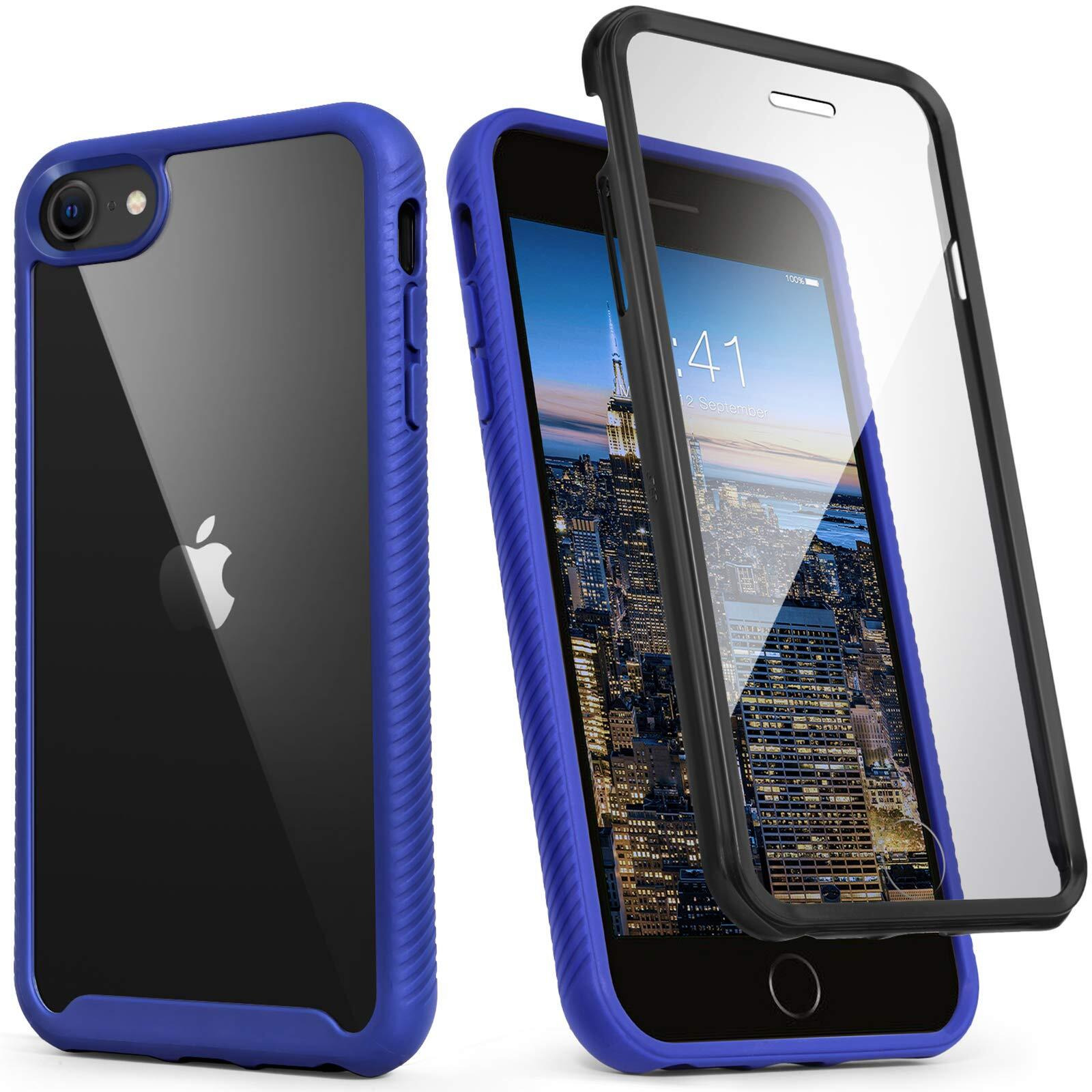 Idweel Iphone Se 2020 Case,Iphone Se 3Nd Generation Case 2022,Iphone 8 & 7 Case,Full-Body Durable Shockproof Case With Build In Screen Protector Heavy Duty Shock Resistant Hybrid Rugged Cover,Blue